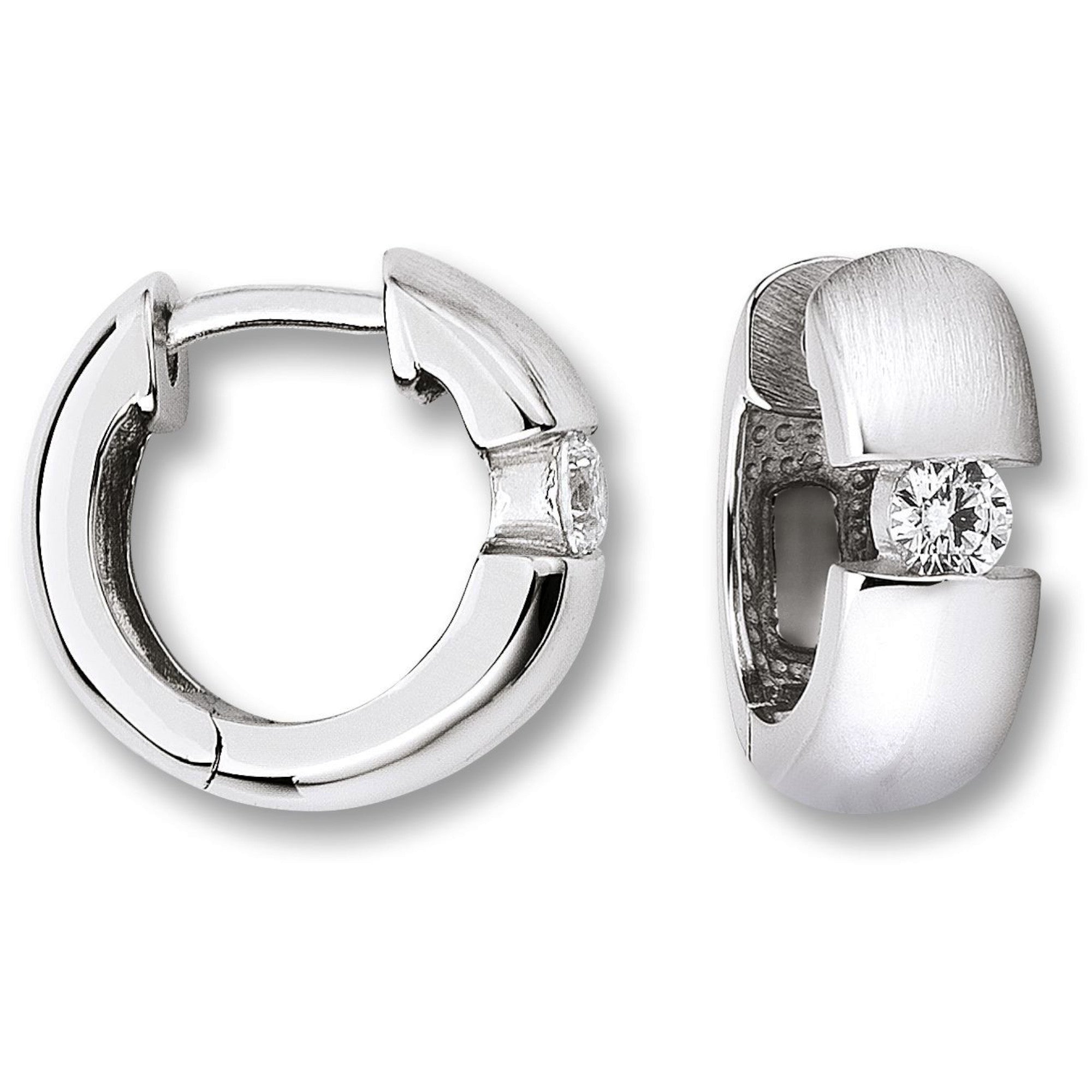 Zirkonia Ohrringe Creolen aus 925er Silber von ONE ELEMENT – Bild 1
