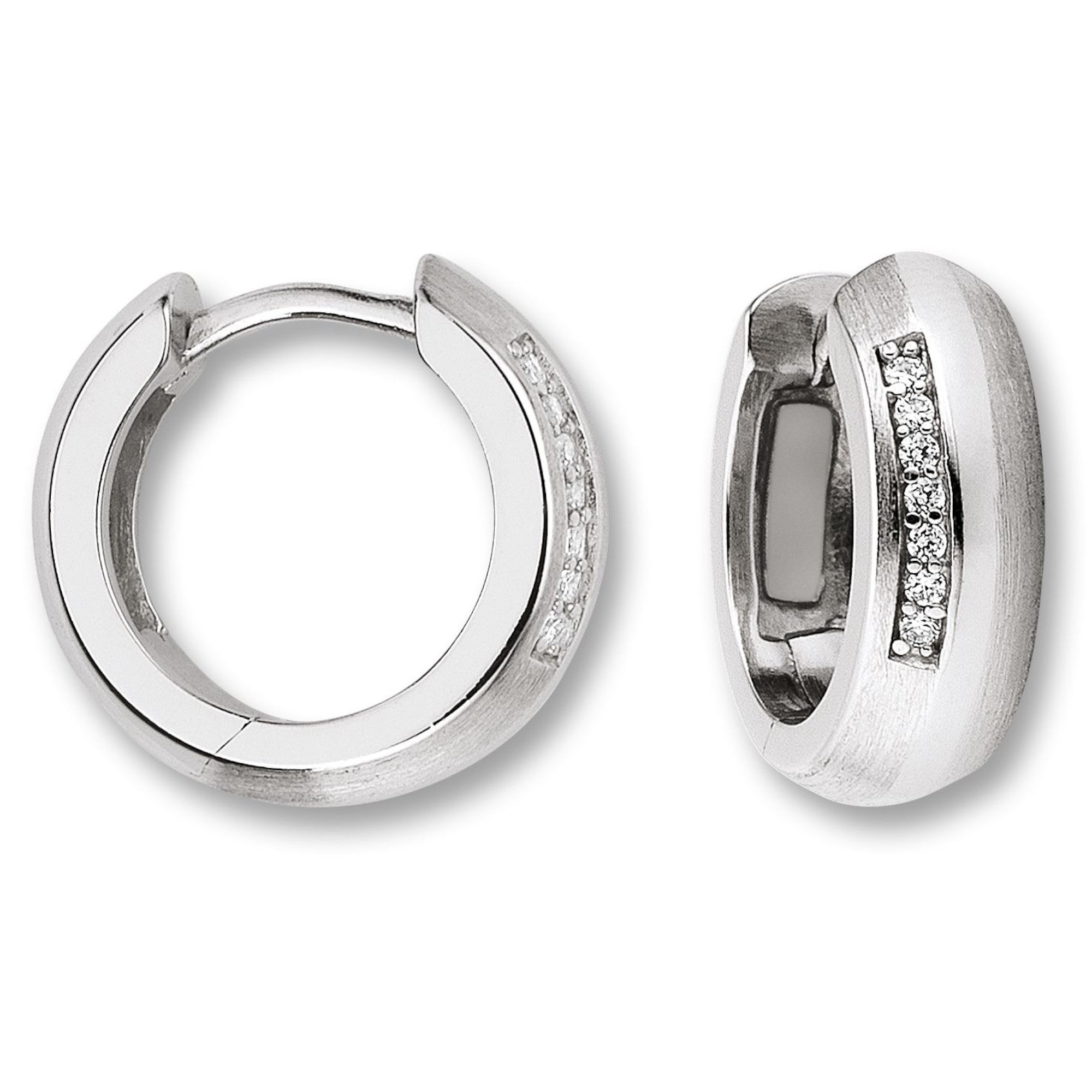Zirkonia Ohrringe Creolen aus 925er Silber von ONE ELEMENT – Bild 1