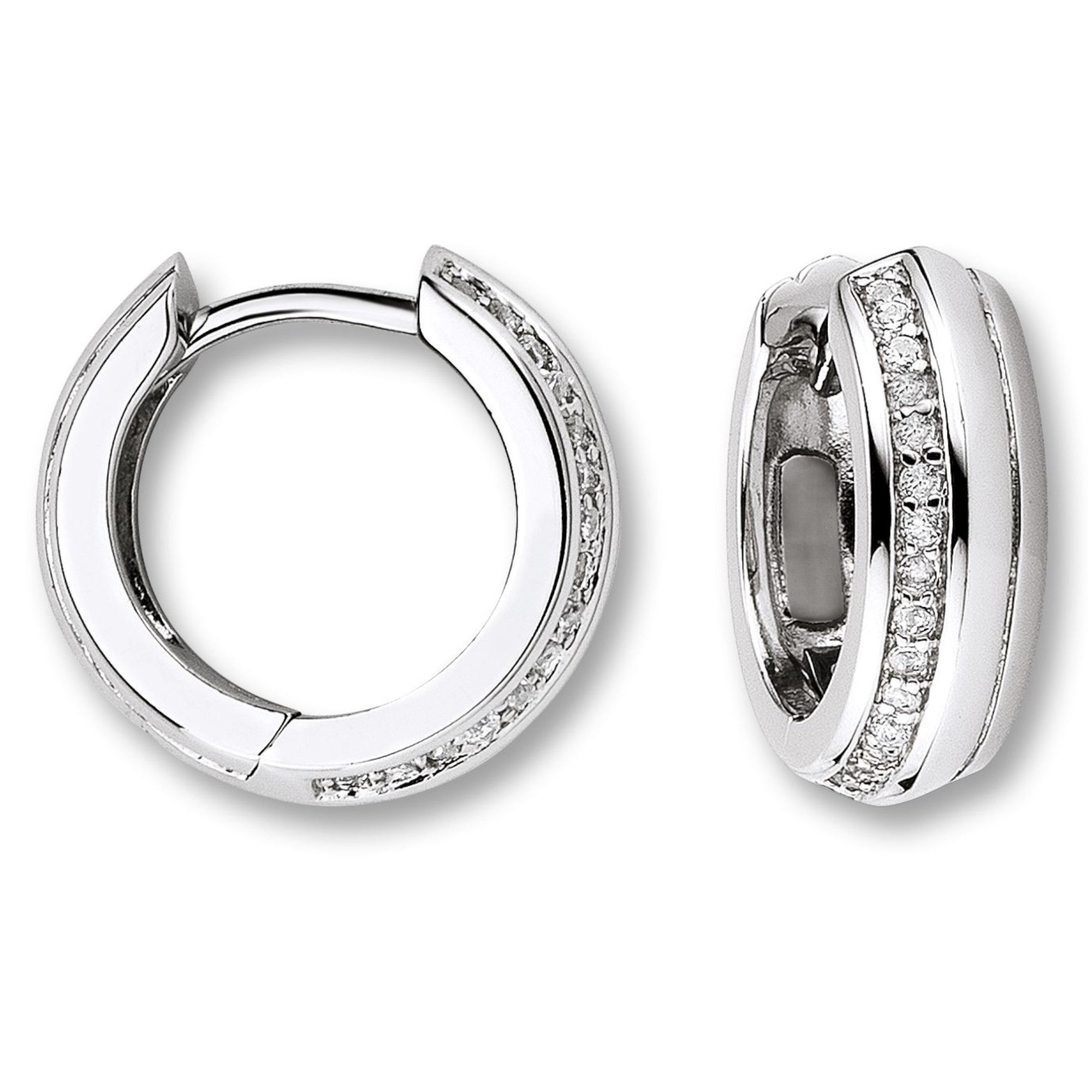 Zirkonia Ohrringe Creolen aus 925er Silber von ONE ELEMENT – Bild 1