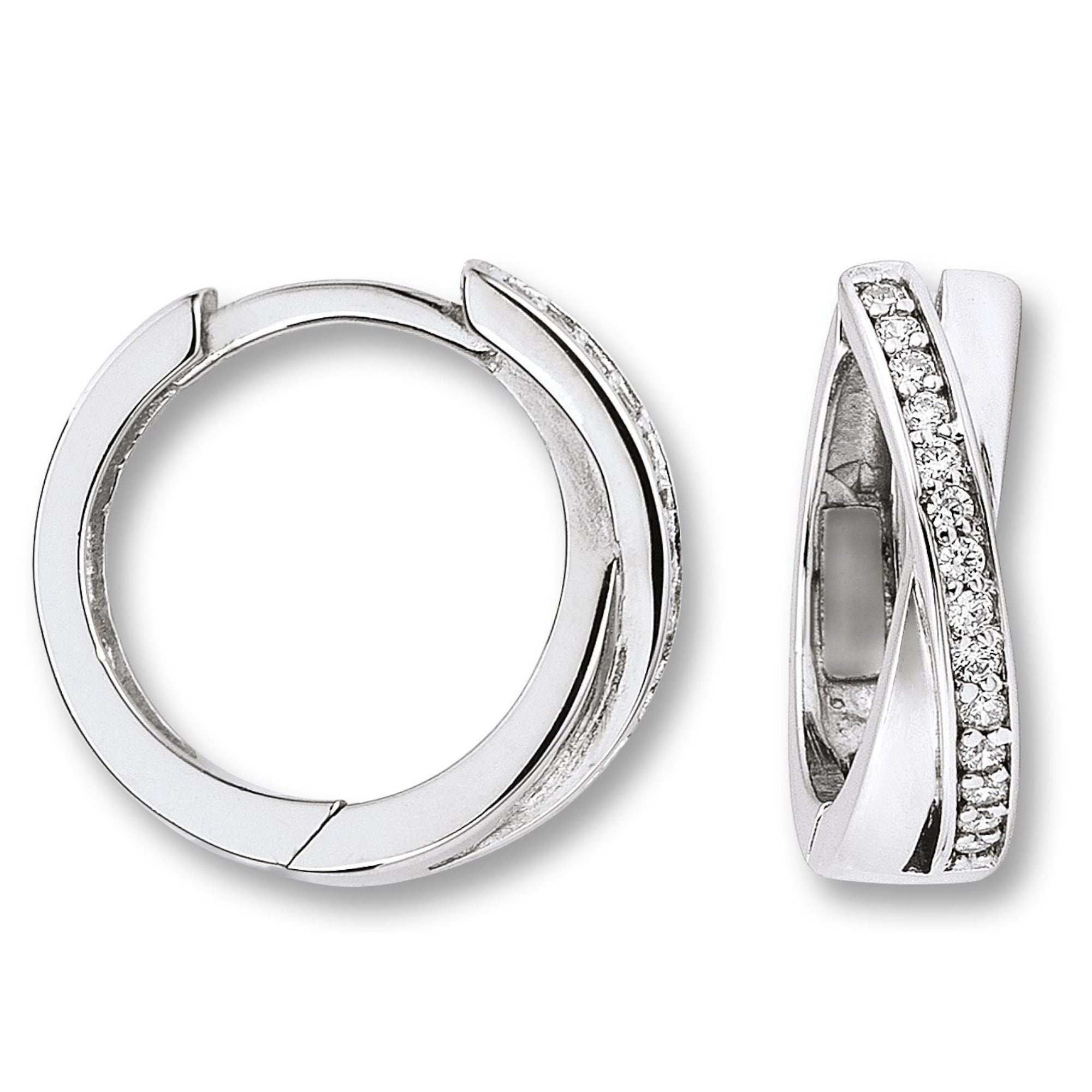 Zirkonia Ohrringe Creolen aus 925er Silber von ONE ELEMENT – Bild 1