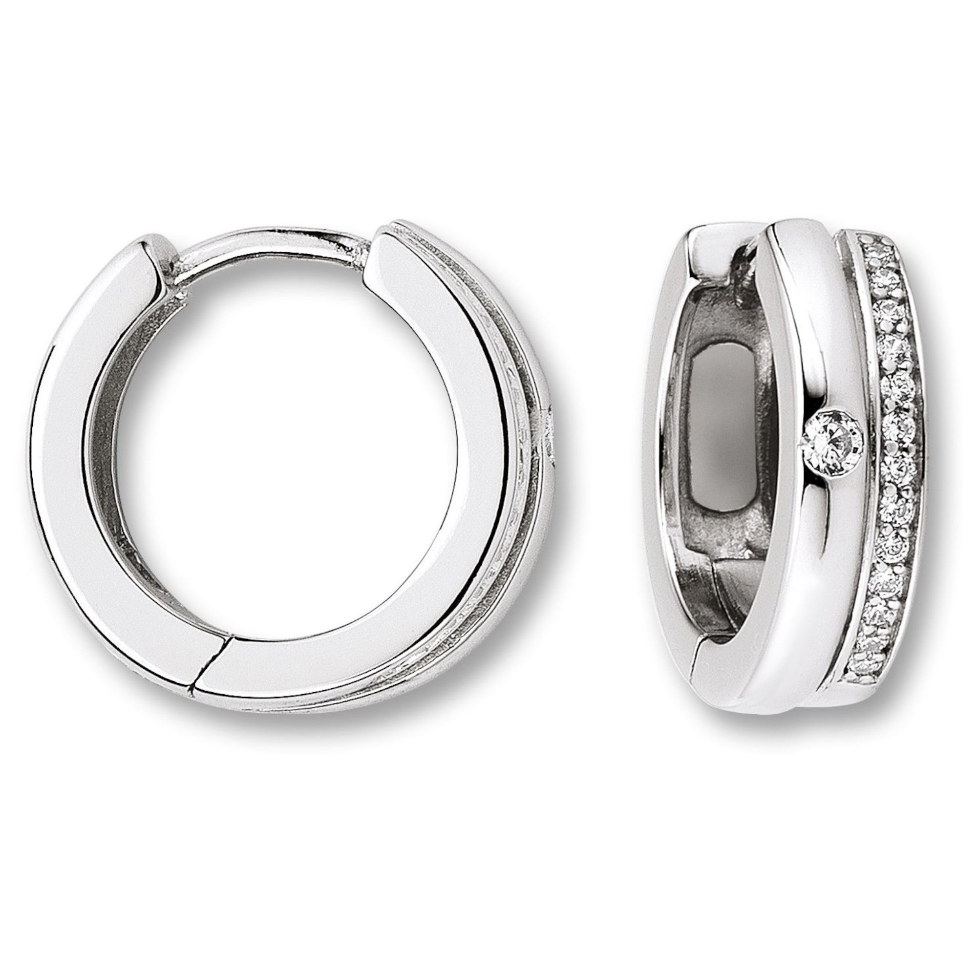 Zirkonia Ohrringe Creolen aus 925er Silber von ONE ELEMENT – Bild 1