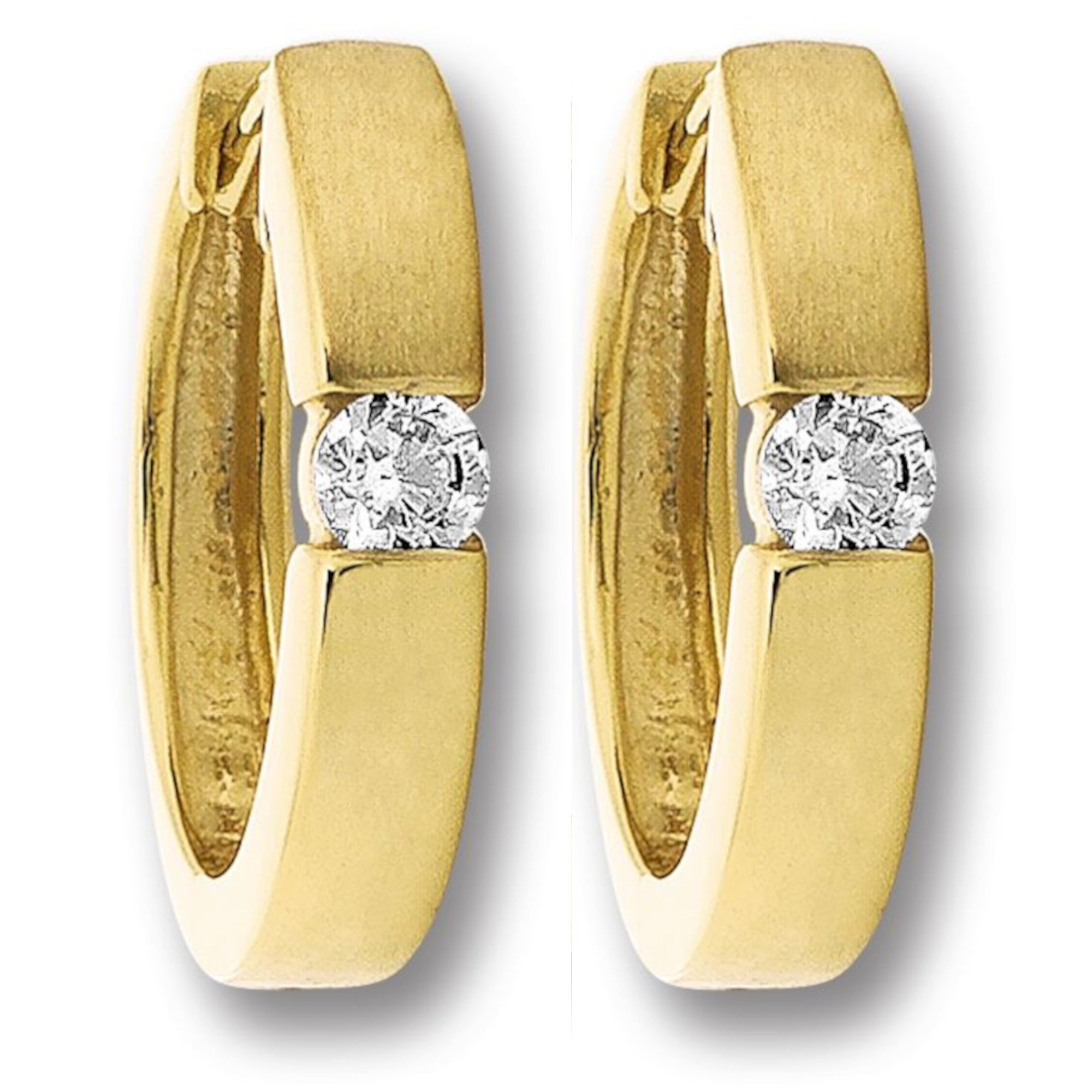 Zirkonia Ohrringe Creolen aus 333er Gelbgold von ONE ELEMENT – Bild 1