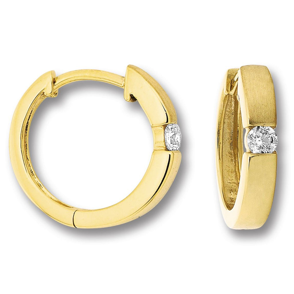 Zirkonia Ohrringe Creolen aus 333er Gelbgold von ONE ELEMENT – Bild 2