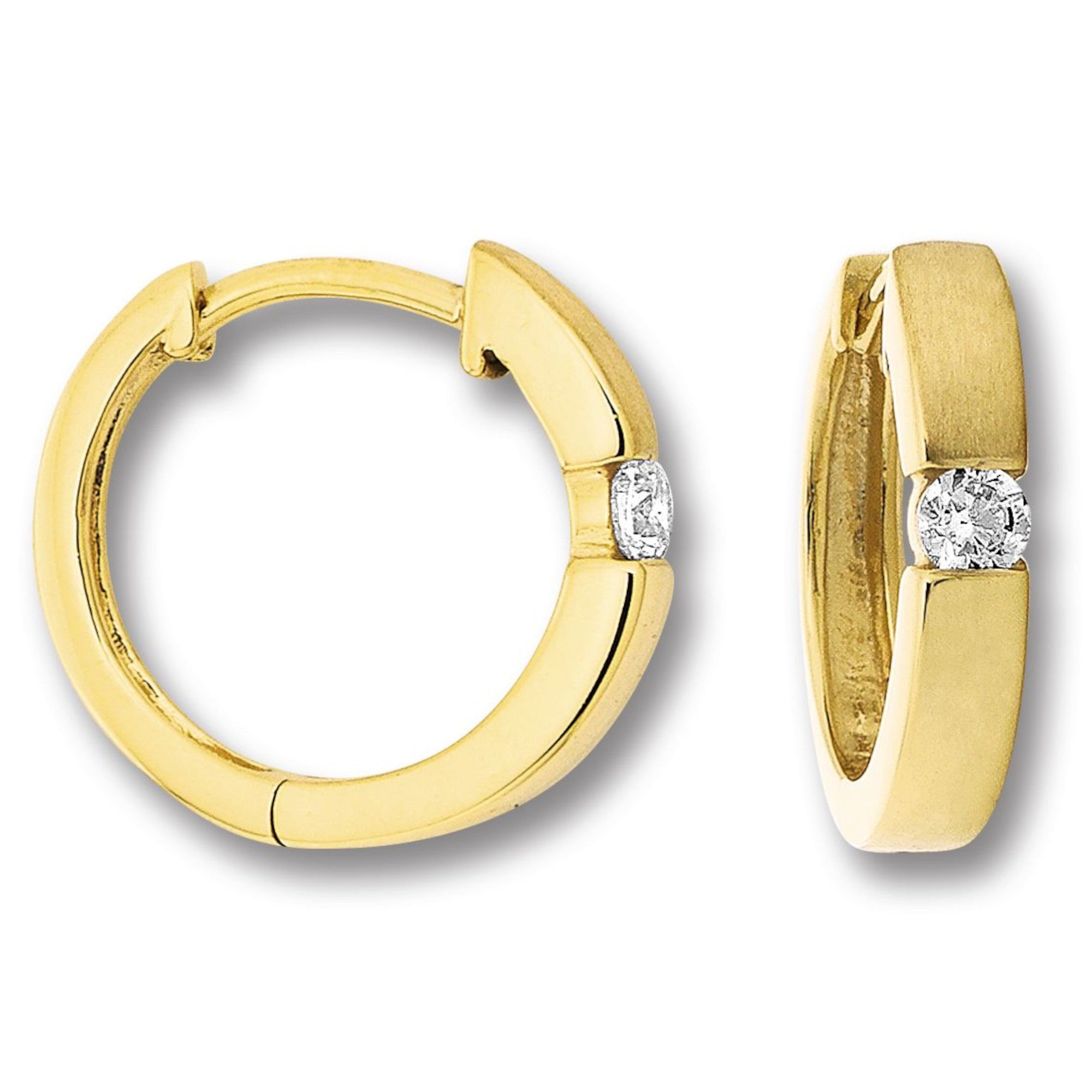 Zirkonia Ohrringe Creolen aus 333er Gelbgold von ONE ELEMENT – Bild 2