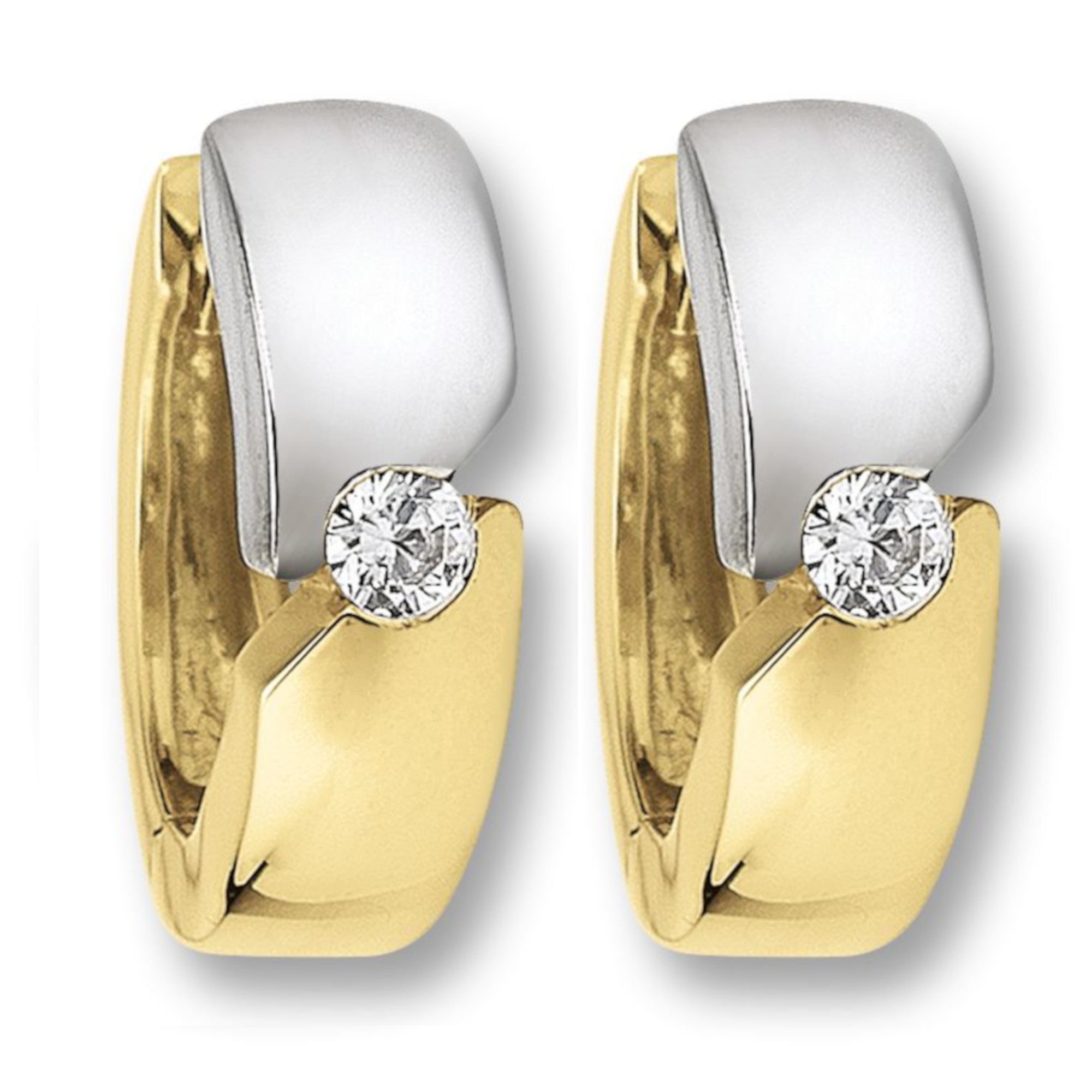 Zirkonia Ohrringe Creolen aus 333er Gelbgold von ONE ELEMENT – Bild 1