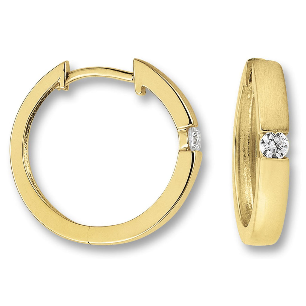 Zirkonia Ohrringe Creolen aus 333er Gelbgold von ONE ELEMENT – Bild 1