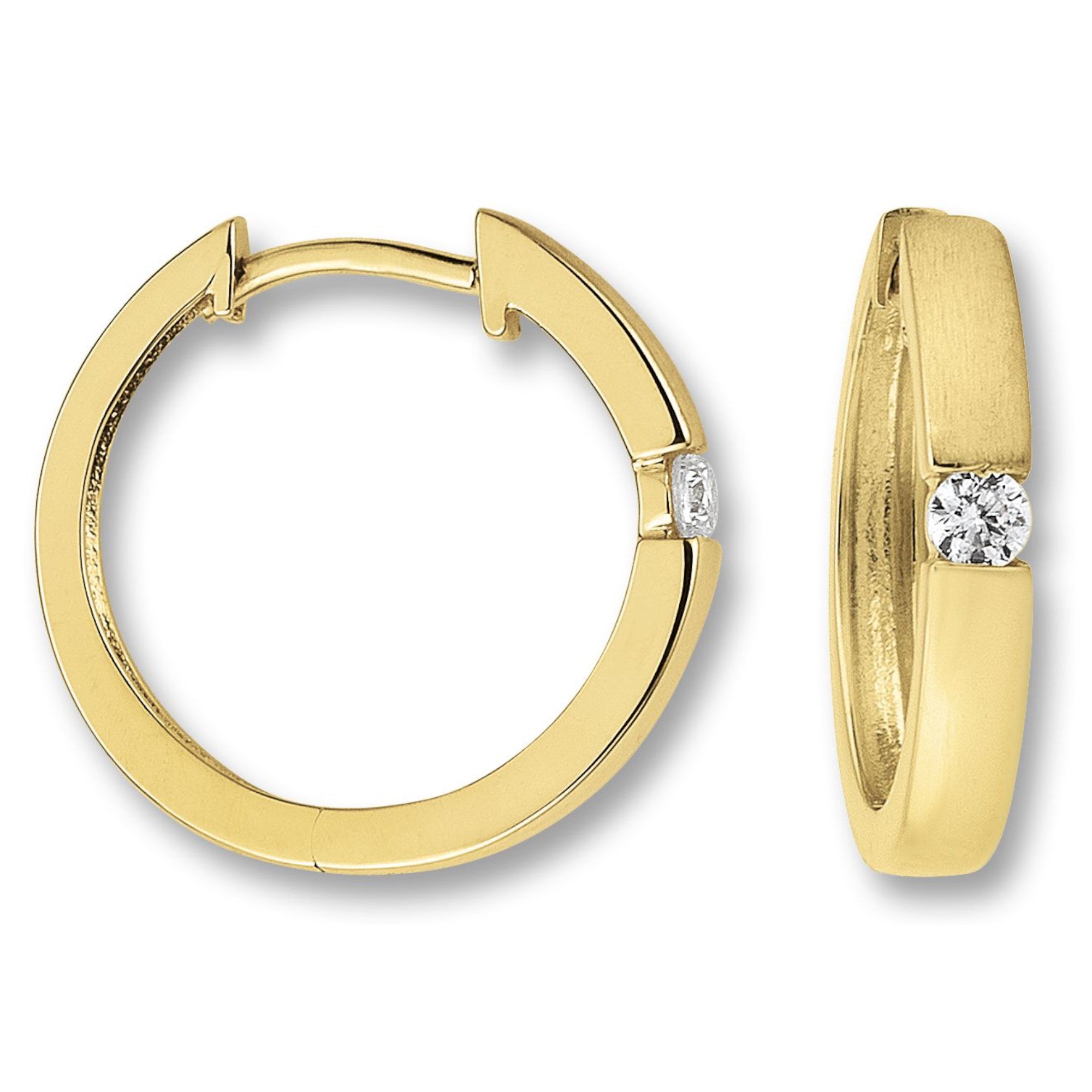 Zirkonia Ohrringe Creolen aus 333er Gelbgold von ONE ELEMENT – Bild 1