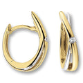Zirkonia Ohrringe Creolen aus 333er Gelbgold von ONE ELEMENT – Bild 1