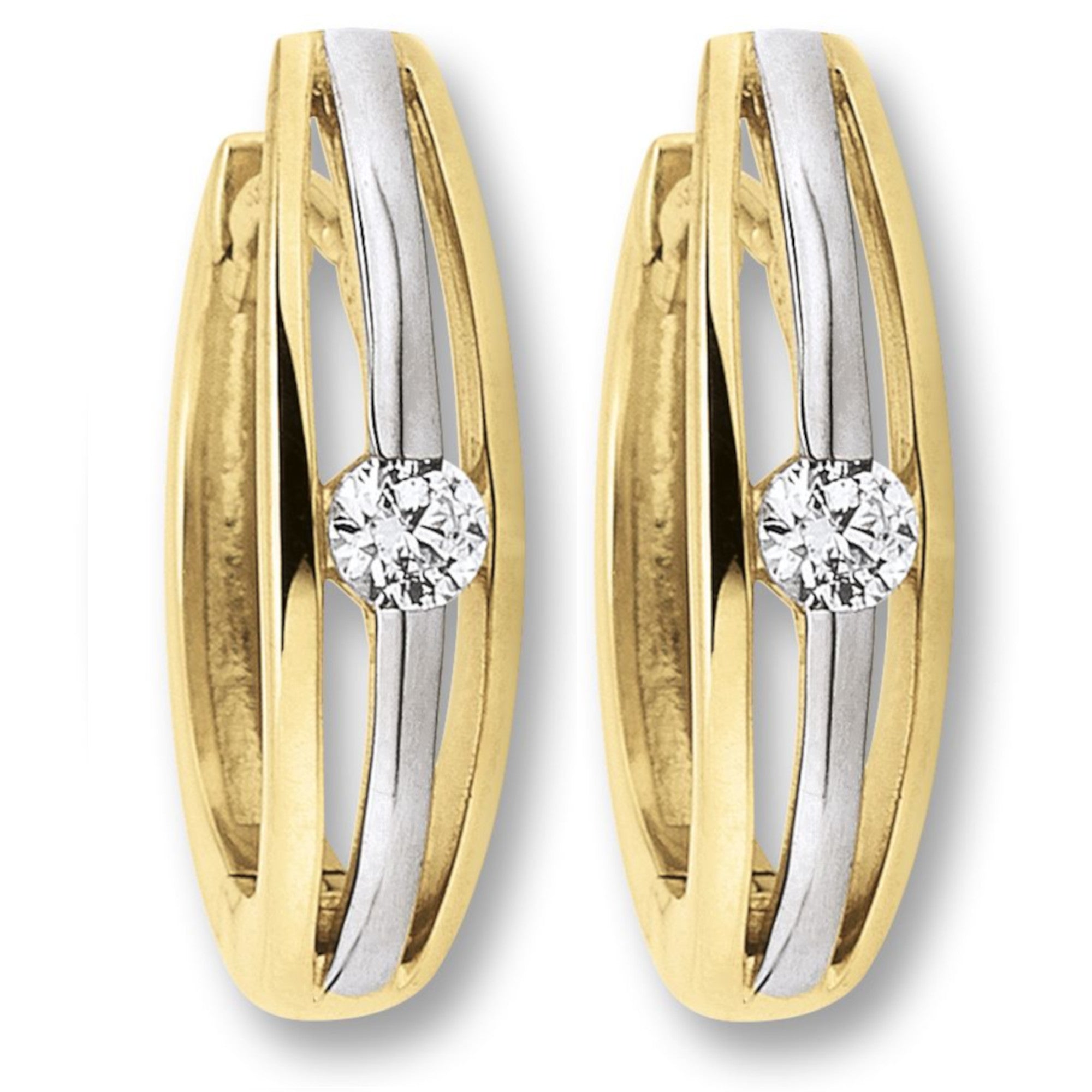Zirkonia Ohrringe Creolen aus 333er Gelbgold von ONE ELEMENT – Bild 1