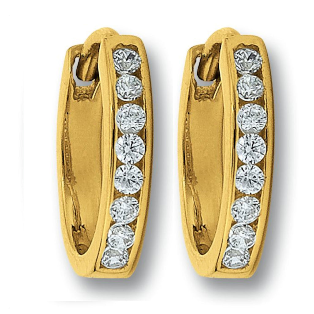 Creolen aus 333er Gelbgold mit Zirkonia von ONE ELEMENT
