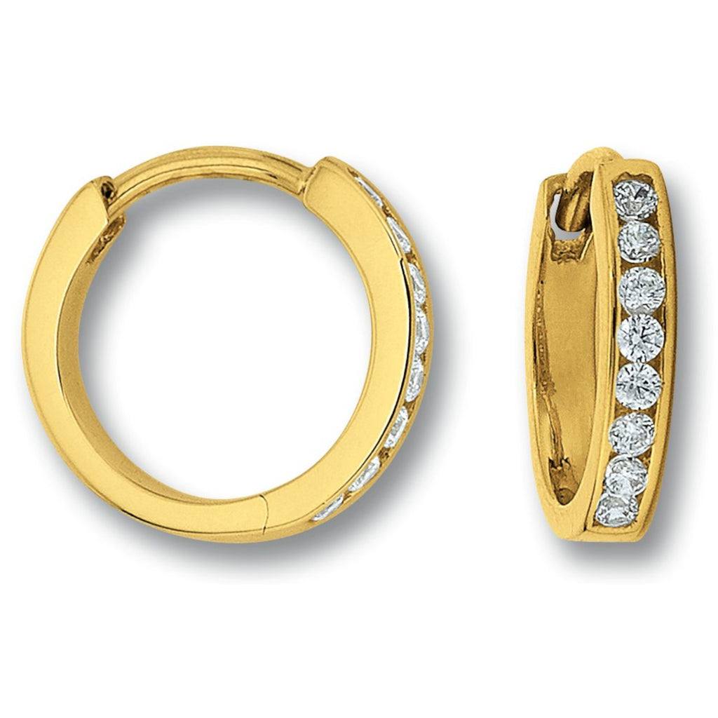 Creolen aus 333er Gelbgold mit Zirkonia – weitere Ansicht 2