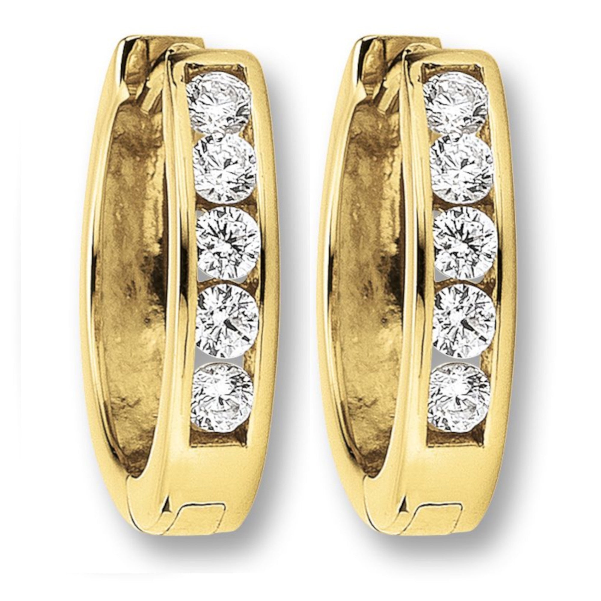Zirkonia Ohrringe Creolen aus 333er Gelbgold von ONE ELEMENT – Bild 1