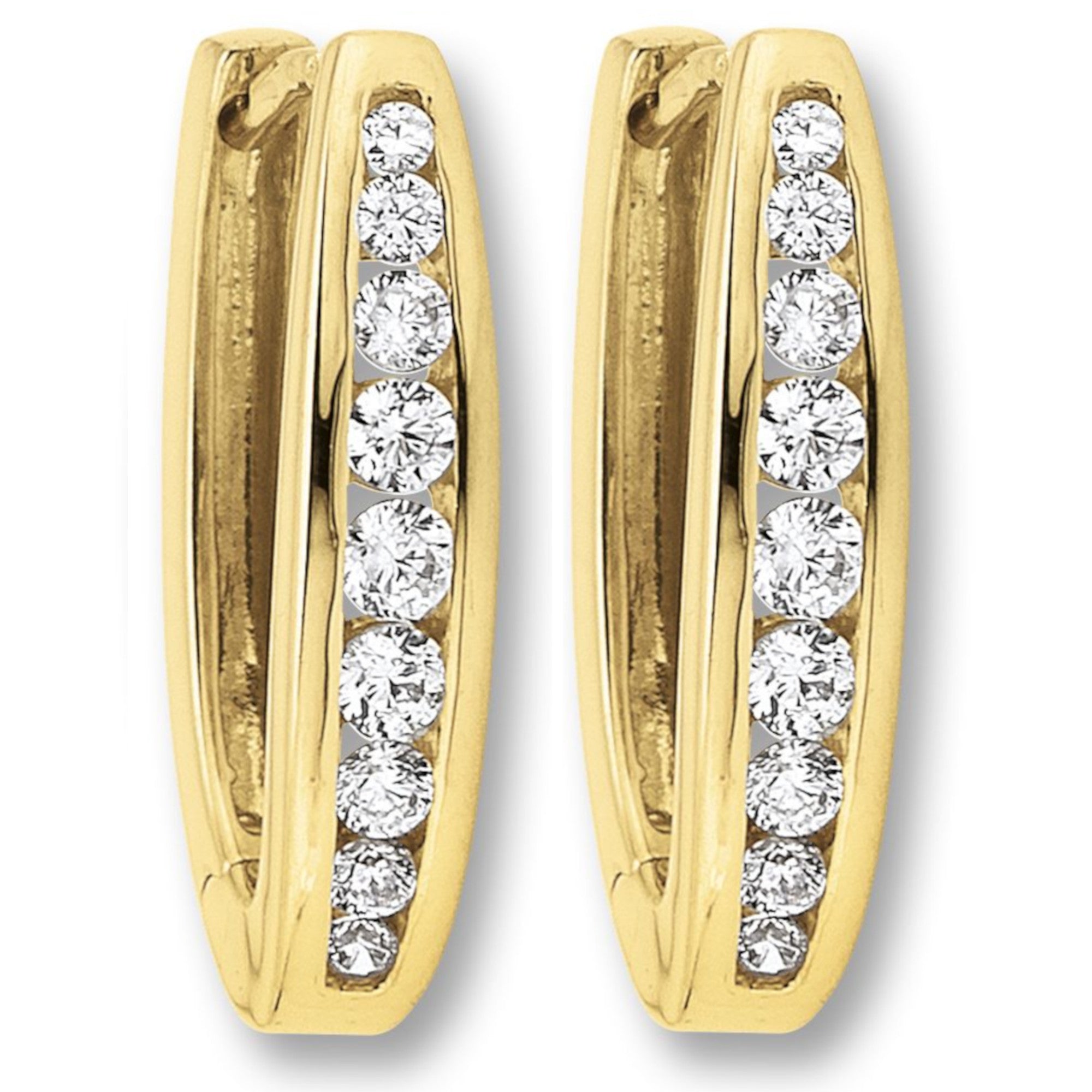 Zirkonia Ohrringe Creolen aus 333er Gelbgold von ONE ELEMENT – Bild 1