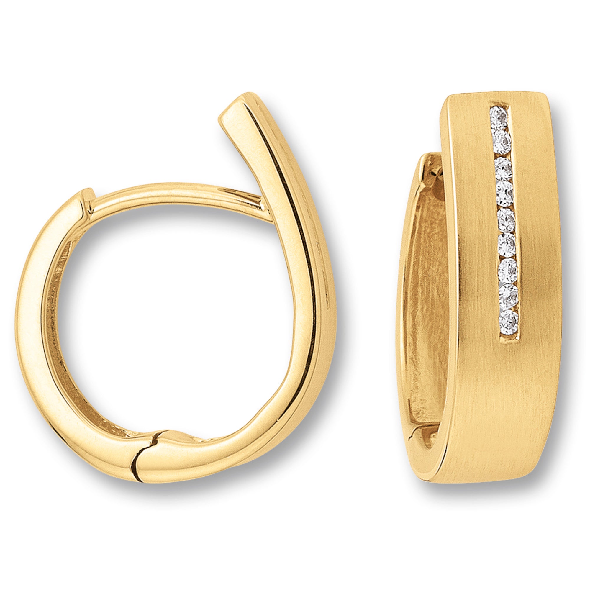 0.09 ct Diamant Brillant Ohrringe Creolen aus 585er Gelbgold von ONE ELEMENT – Bild 1