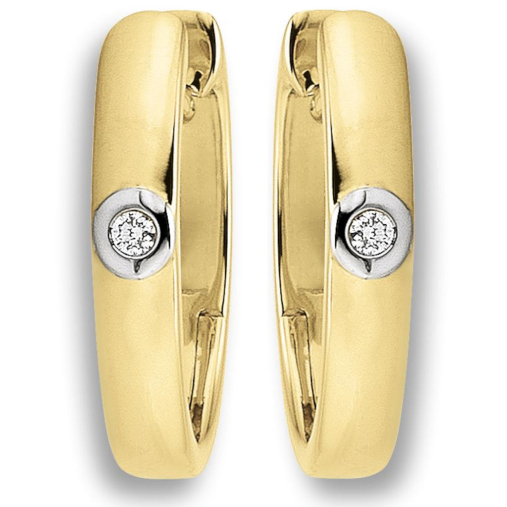 0.02 ct Diamant Brillant Ohrringe Creolen aus 585er Gelbgold von ONE ELEMENT – Bild 1