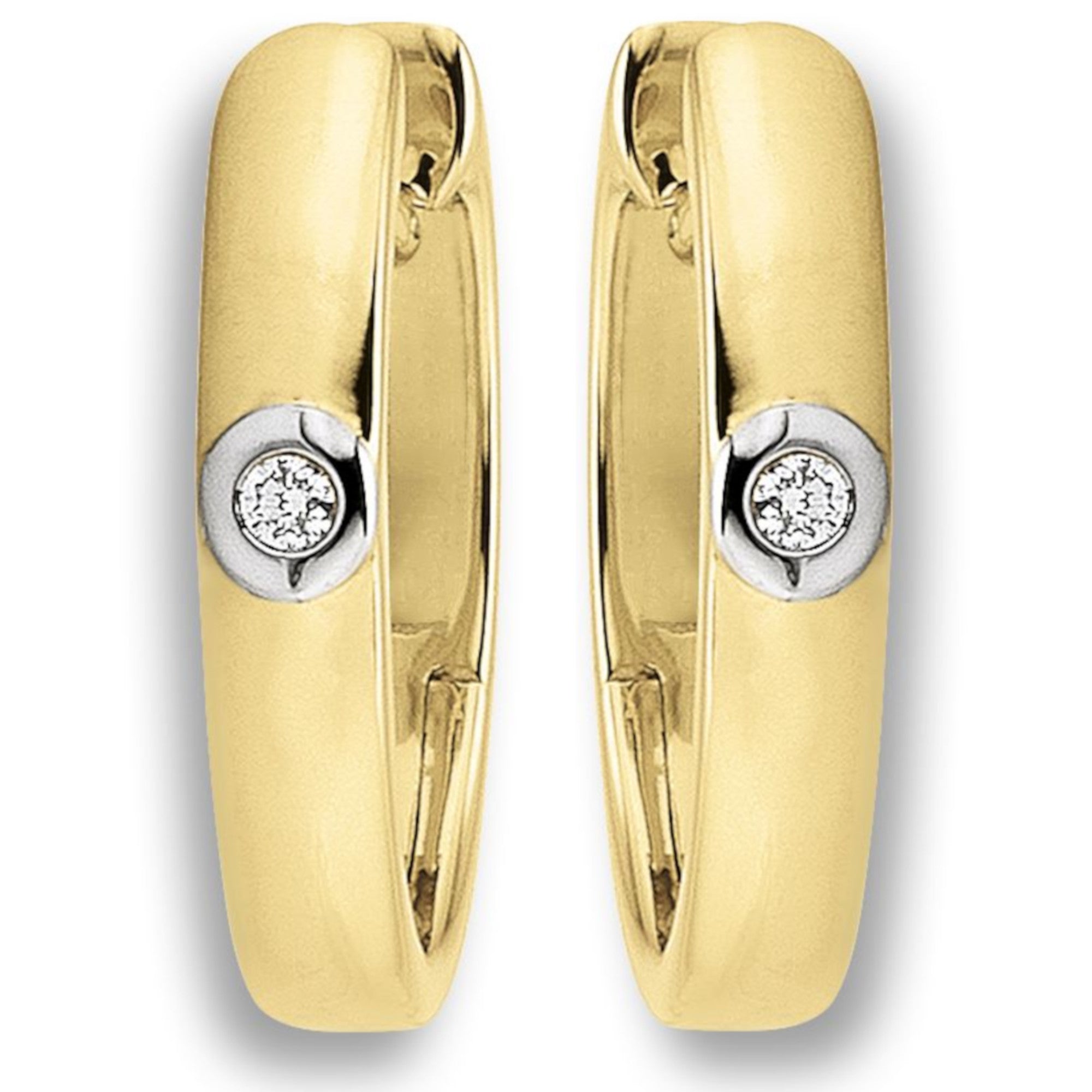 0.02 ct Diamant Brillant Ohrringe Creolen aus 585er Gelbgold von ONE ELEMENT – Bild 1