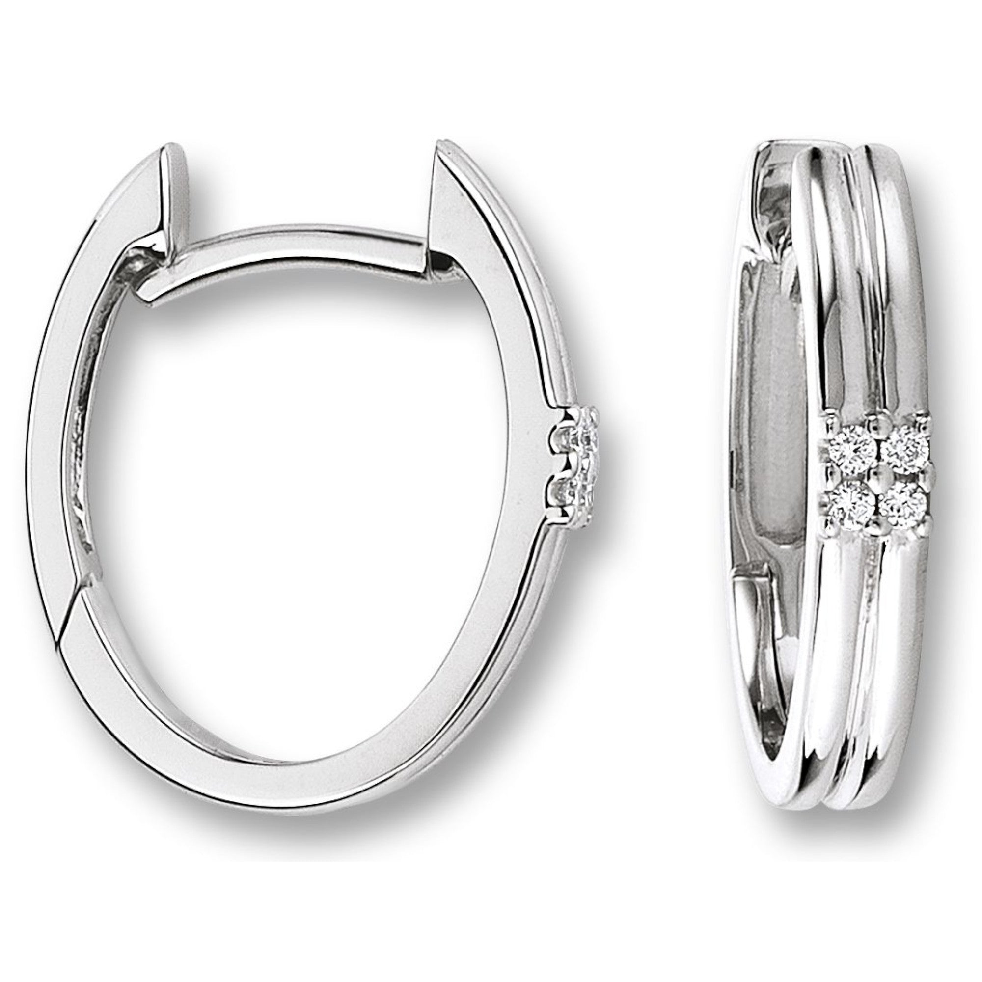 0.04 ct Diamant Brillant Ohrringe Creolen aus 585er Weißgold von ONE ELEMENT – Bild 1