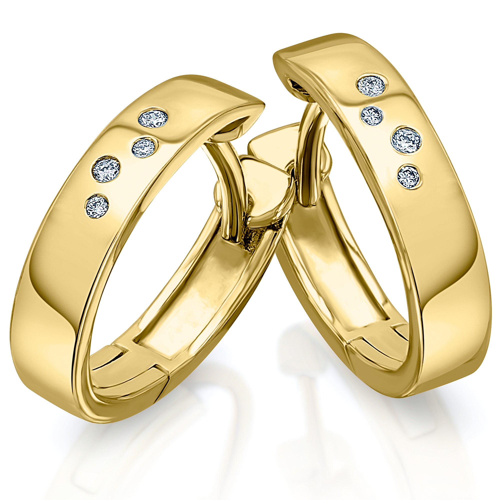0.04 ct Diamant Brillant Ohrringe Creolen aus 585er Gelbgold von ONE ELEMENT – Bild 1