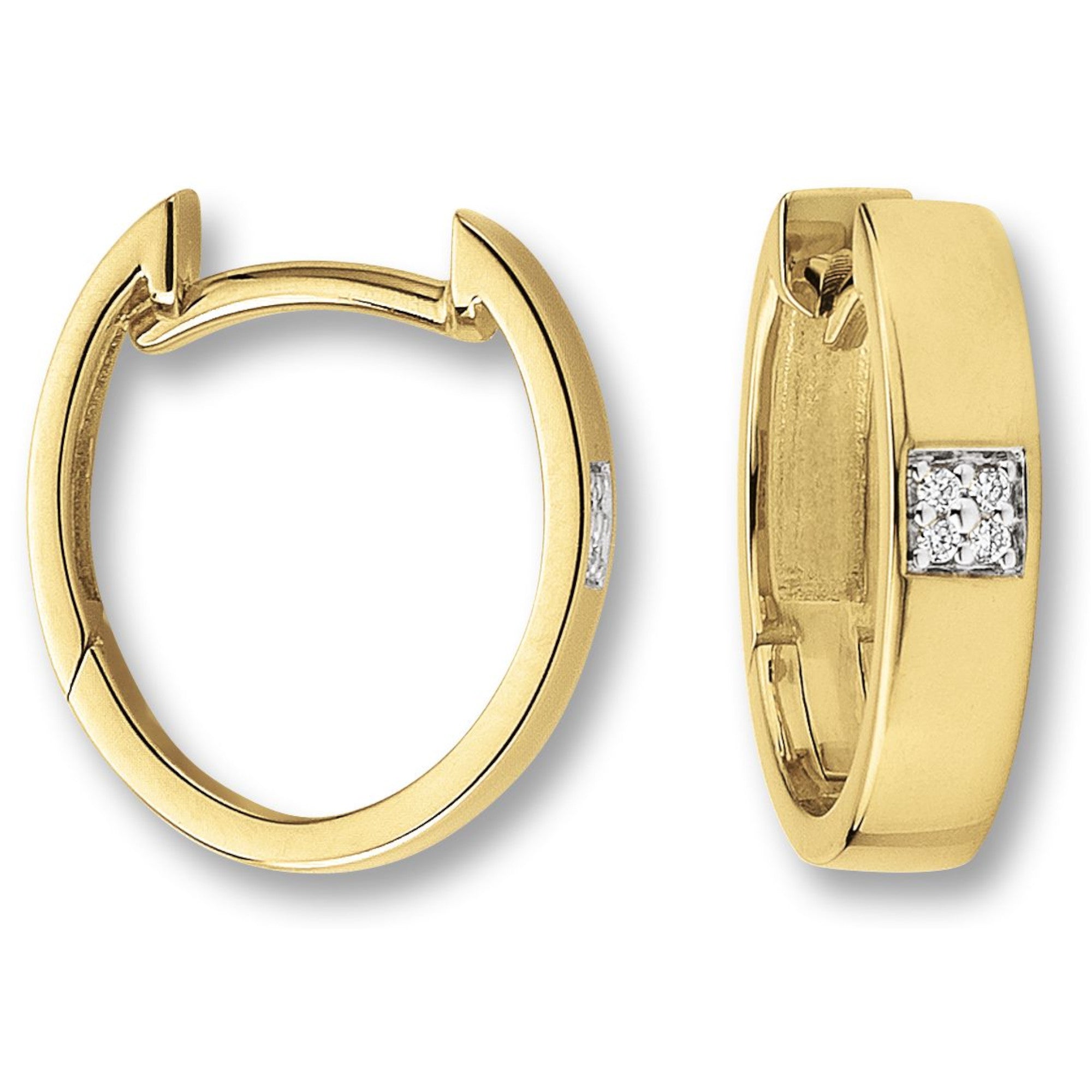0.03 ct Diamant Brillant Ohrringe Creolen aus 585er Gelbgold von ONE ELEMENT – Bild 1