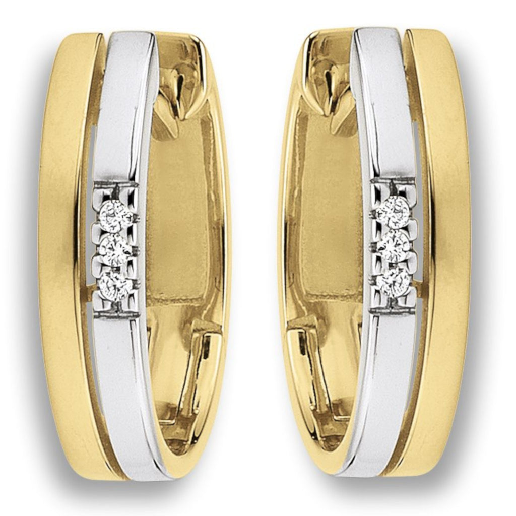 0.03 ct Diamant Brillant Ohrringe Creolen aus 585er Gelbgold von ONE ELEMENT – Bild 1