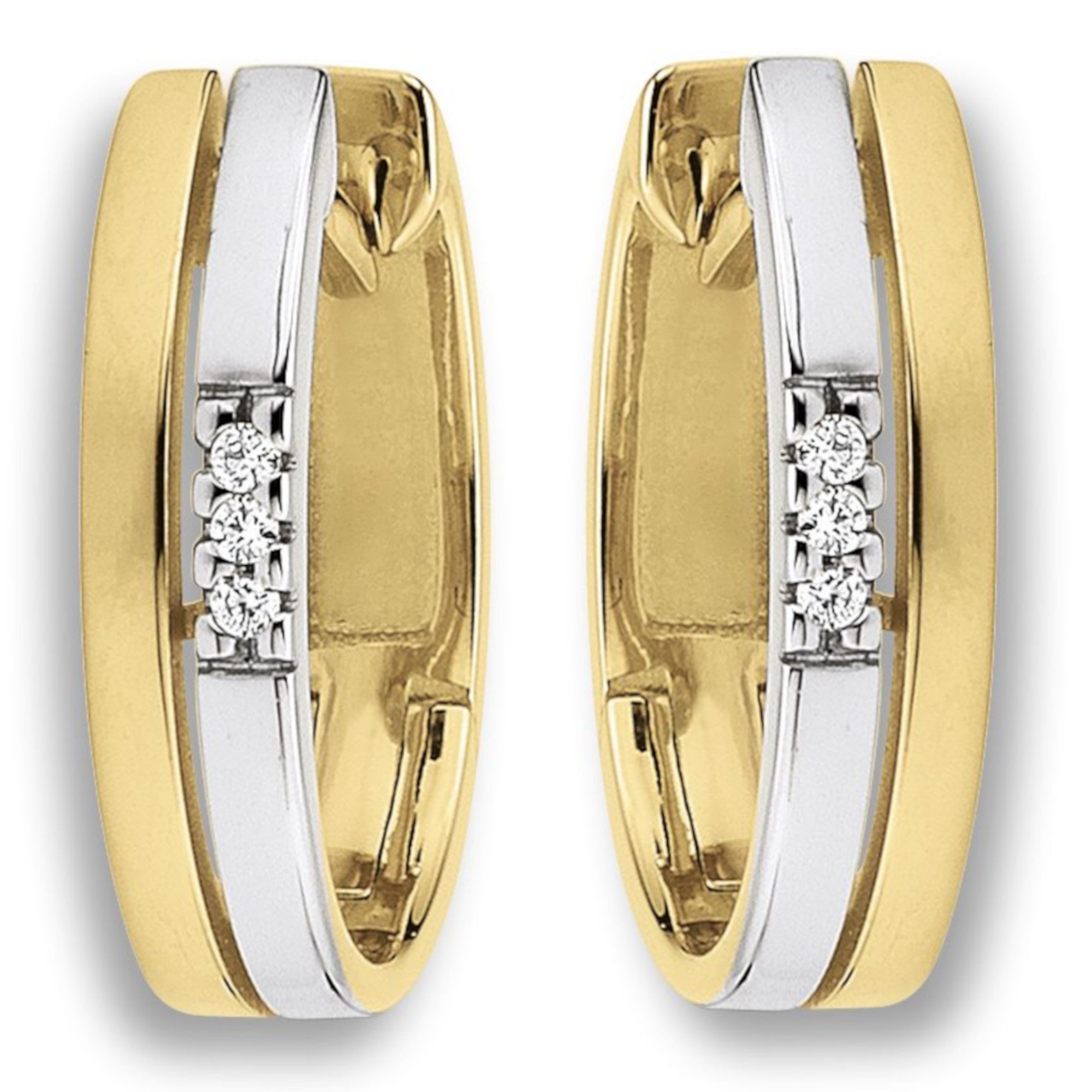 0.03 ct Diamant Brillant Ohrringe Creolen aus 585er Gelbgold von ONE ELEMENT – Bild 1