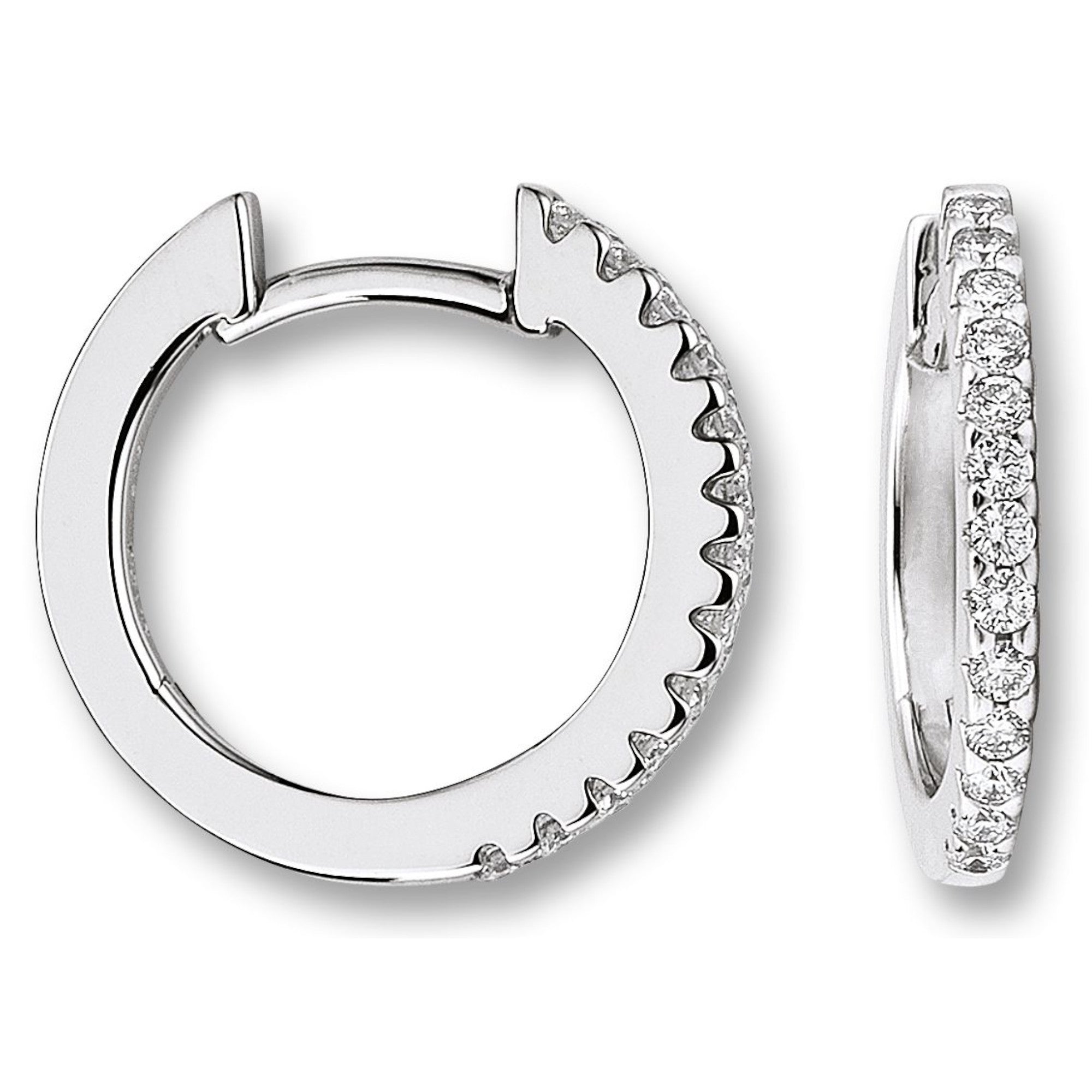 0.25 ct Diamant Brillant Ohrringe Creolen keine von ONE ELEMENT – Bild 1