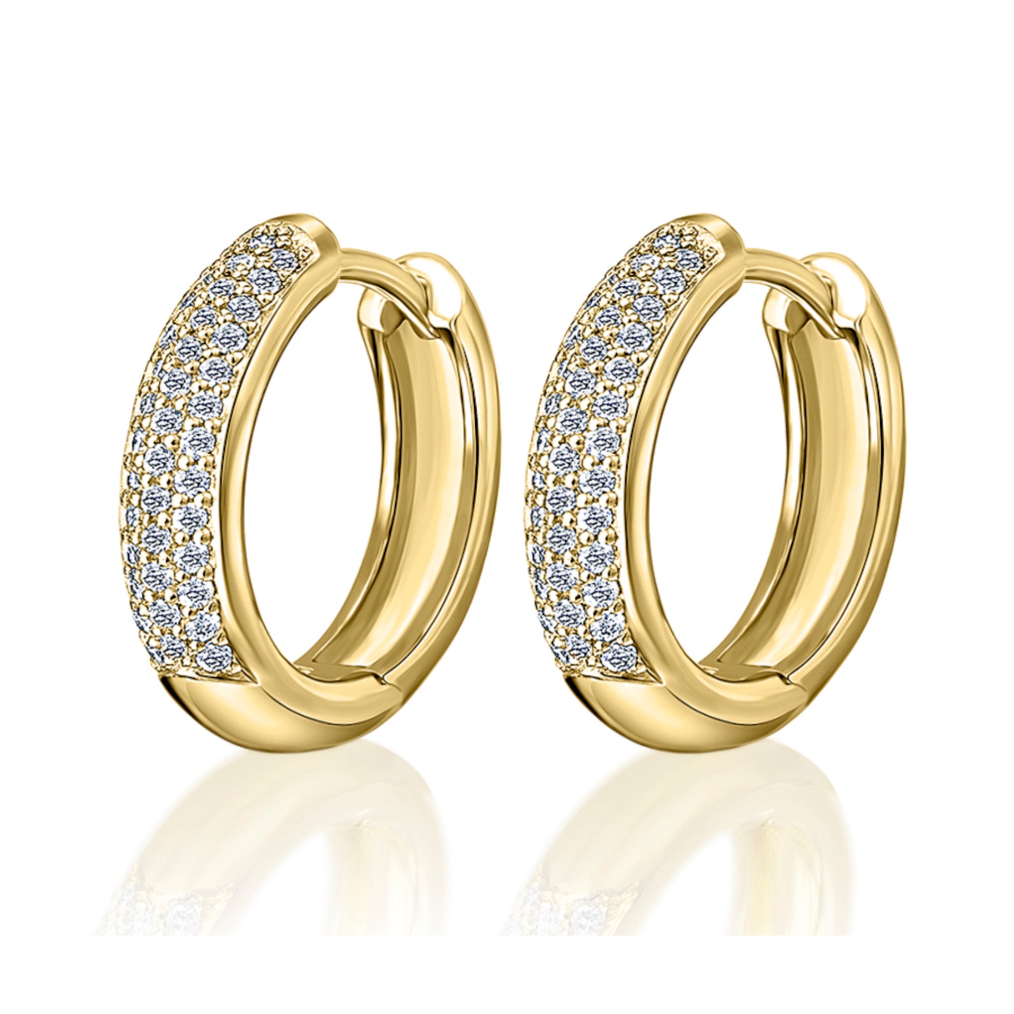 Creolen aus 585er Gelbgold mit Brillantbesatz, 0,25 ct von ONE ELEMENT