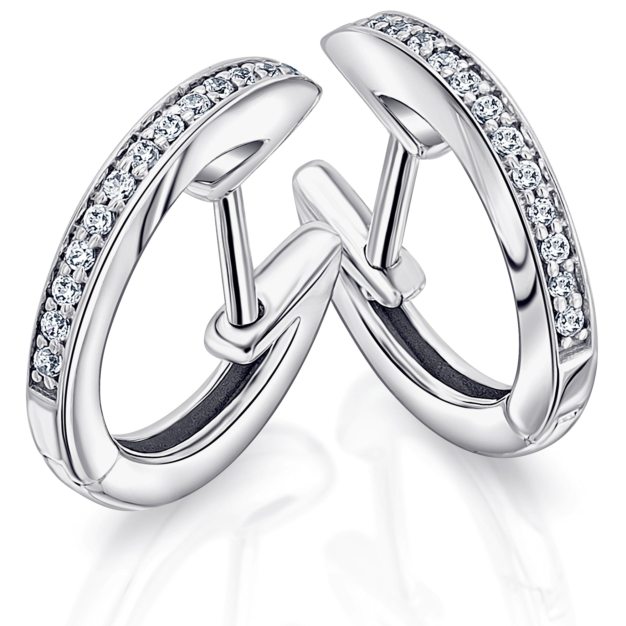 0,10 ct Diamant Brillant Ohrringe Creolen aus 585er Weißgold von ONE ELEMENT – Bild 1