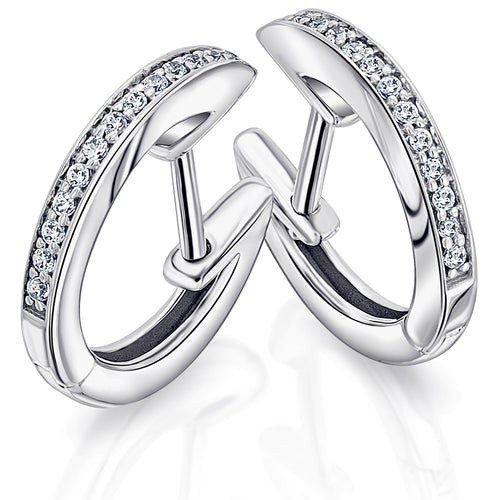 0,10 ct Diamant Brillant Ohrringe Creolen aus 585er Weißgold von ONE ELEMENT – Bild 1