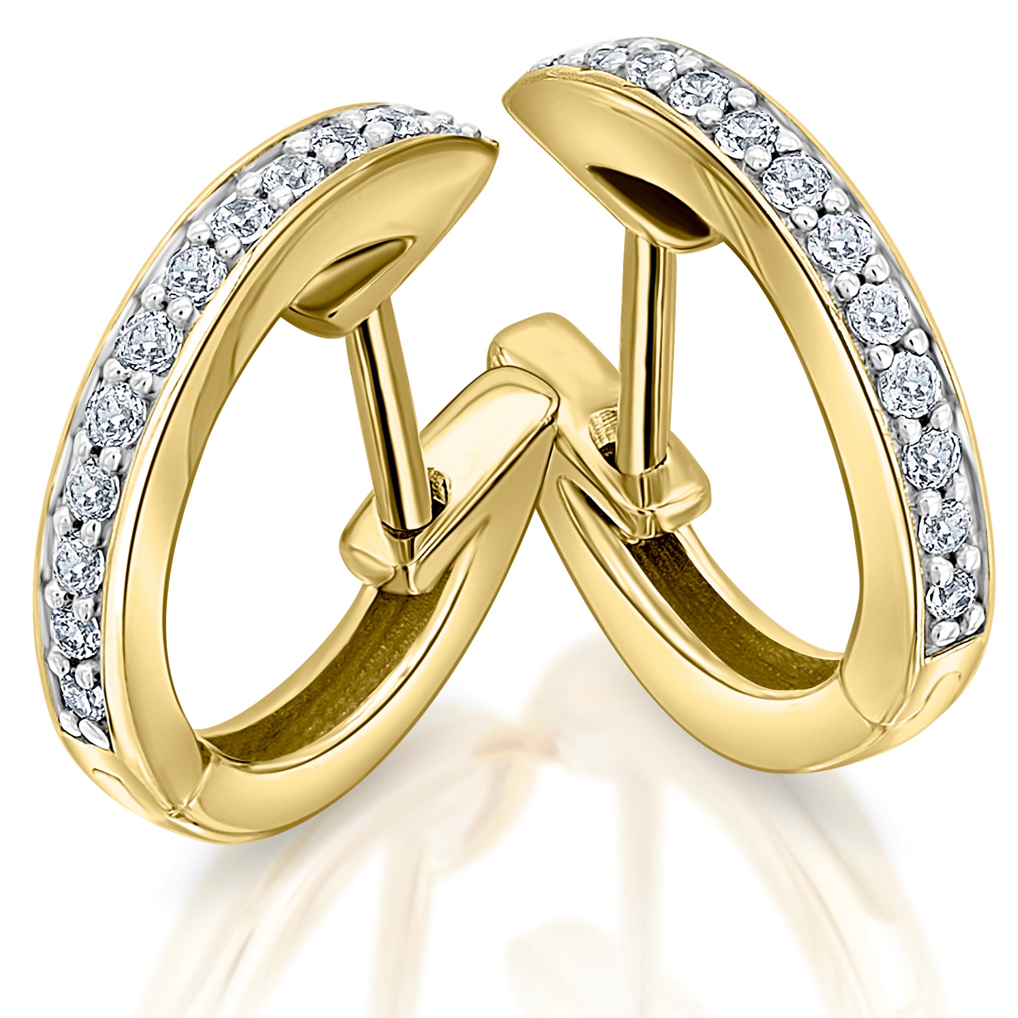 0,18 ct Diamant Brillant Ohrringe Creolen aus 585er Gelbgold von ONE ELEMENT – Bild 1