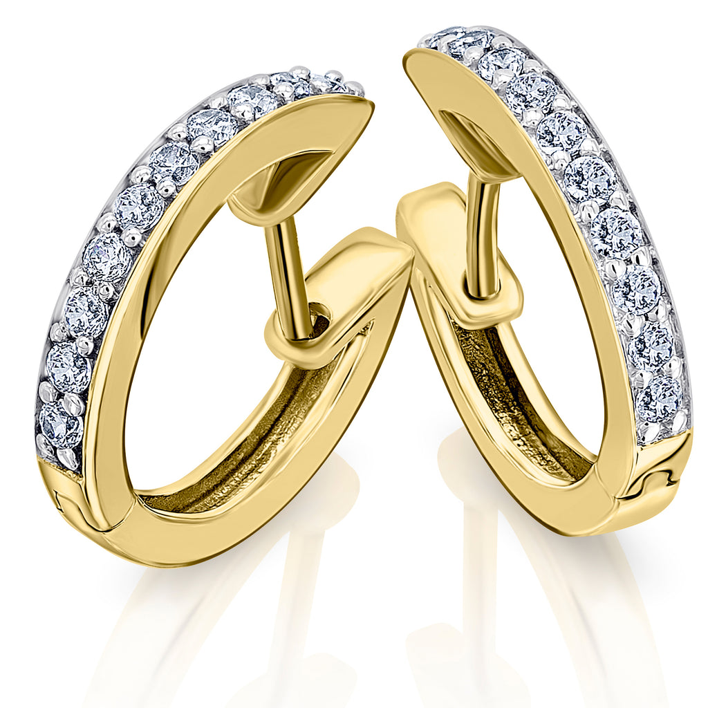0,35 ct Diamant Brillant Ohrringe Creolen aus 585er Gelbgold von ONE ELEMENT – Bild 1