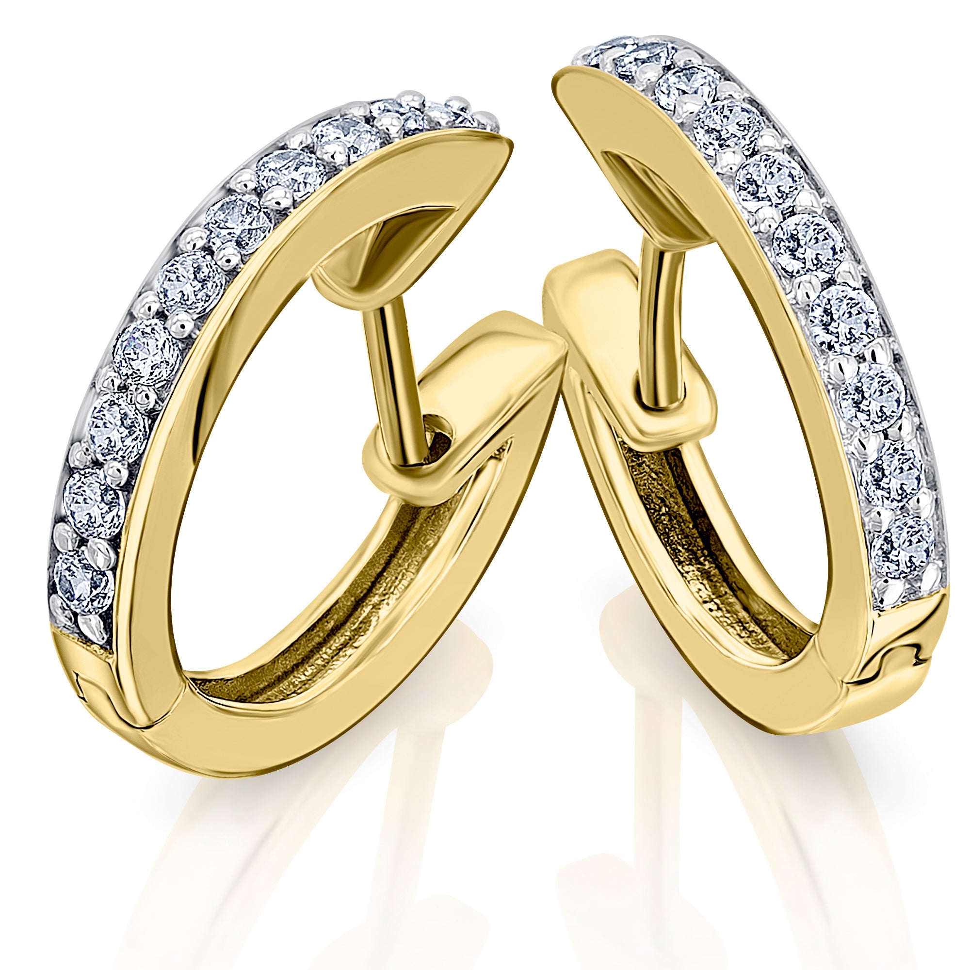 0,35 ct Diamant Brillant Ohrringe Creolen aus 585er Gelbgold von ONE ELEMENT – Bild 1