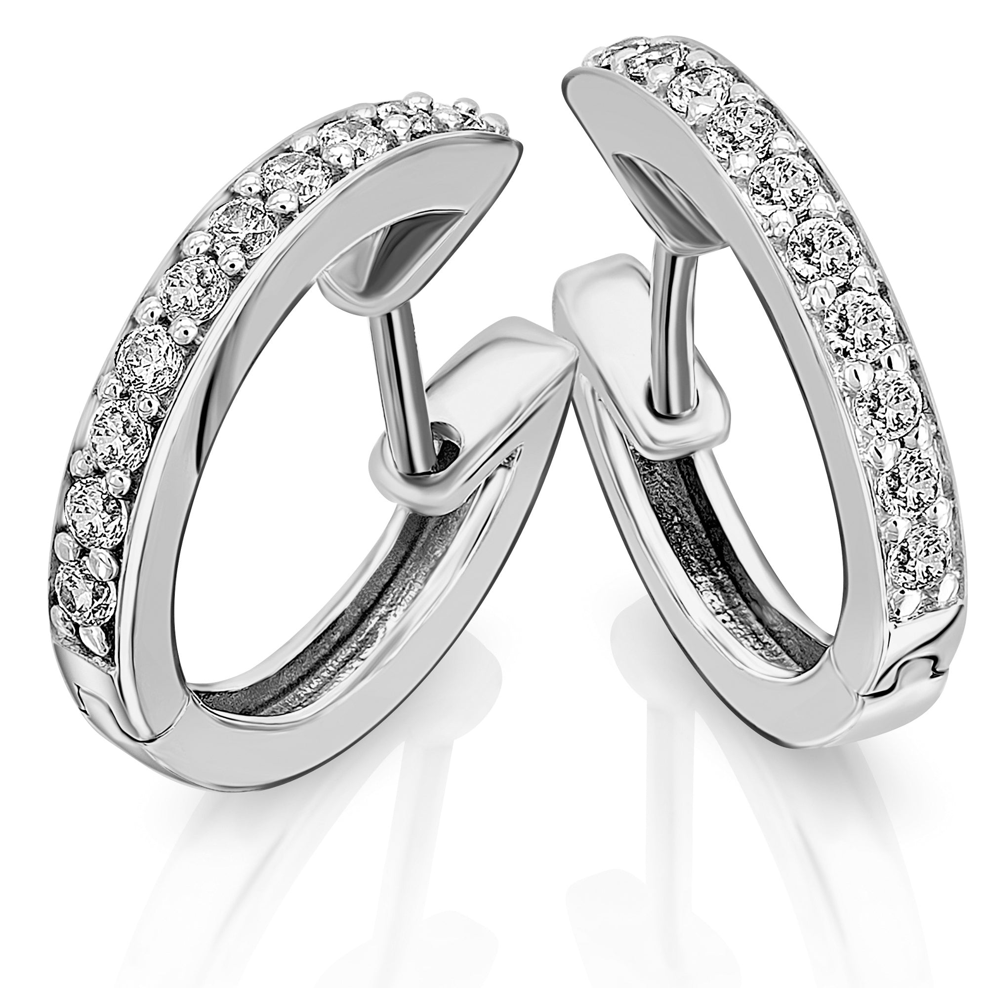 0,35 ct Diamant Brillant Ohrringe Creolen aus 585er Weißgold von ONE ELEMENT – Bild 1