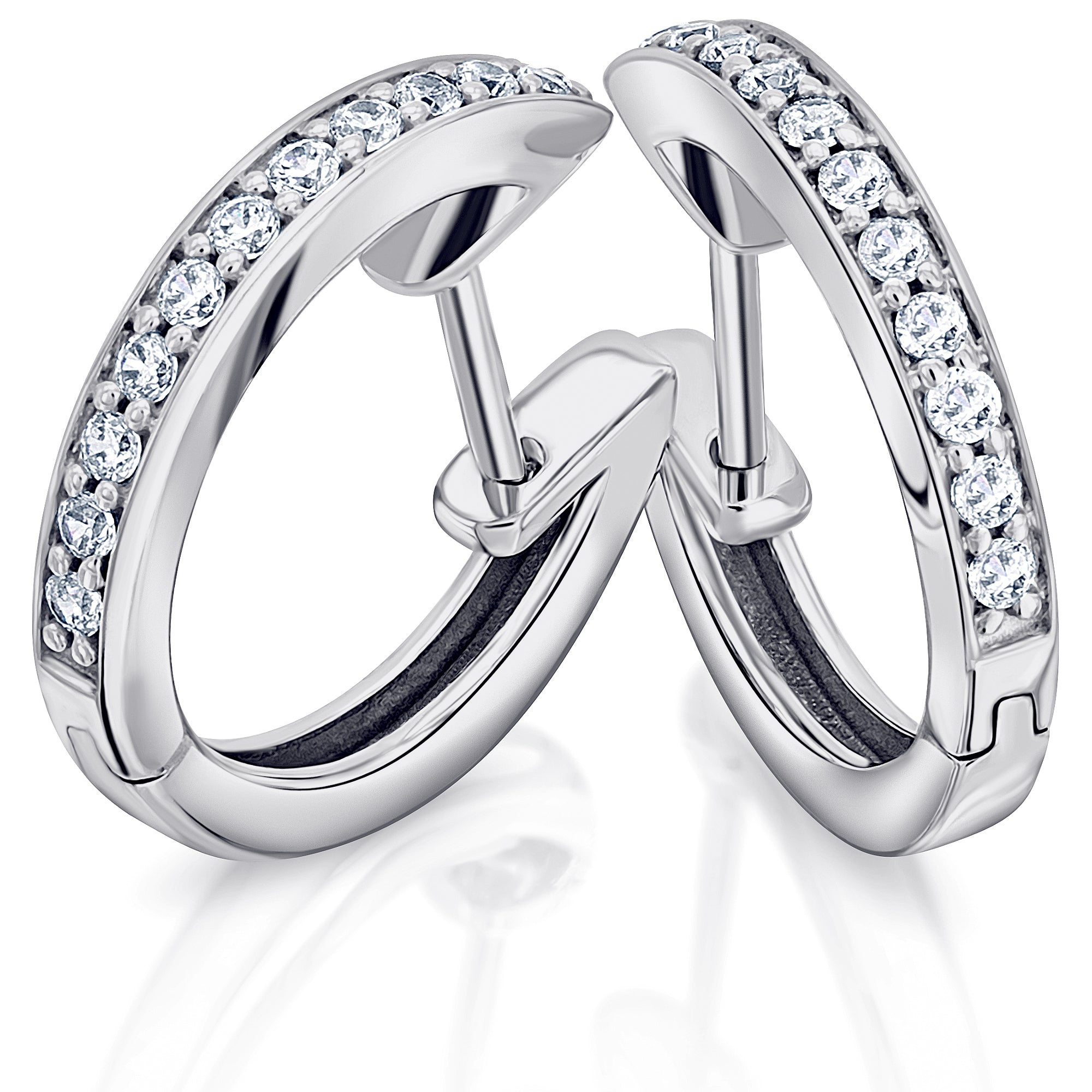 0,25 ct Diamant Brillant Ohrringe Creolen aus 585er Weißgold von ONE ELEMENT – Bild 1