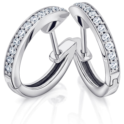 0,25 ct Diamant Brillant Ohrringe Creolen aus 585er Weißgold von ONE ELEMENT – Bild 1