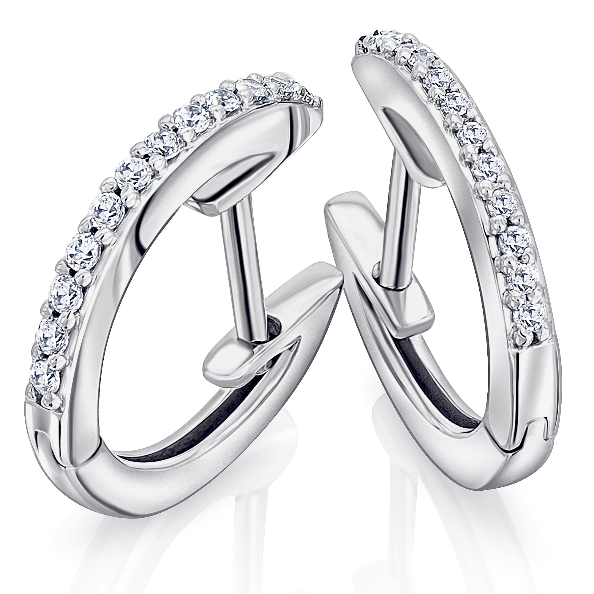 0,10 ct Diamant Brillant Ohrringe Creolen aus 585er Weißgold von ONE ELEMENT – Bild 1