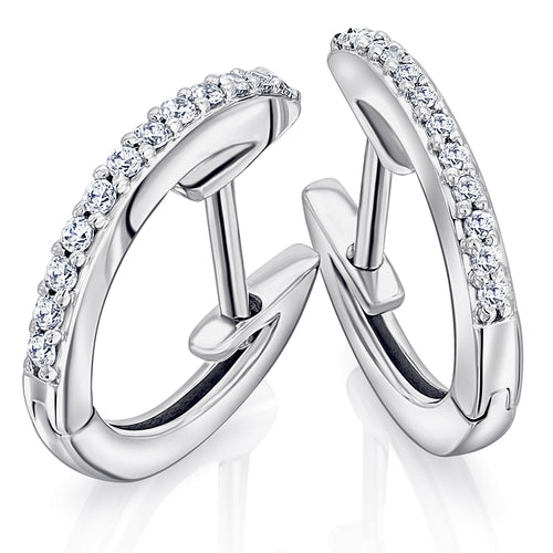 0,10 ct Diamant Brillant Ohrringe Creolen aus 585er Weißgold von ONE ELEMENT – Bild 1