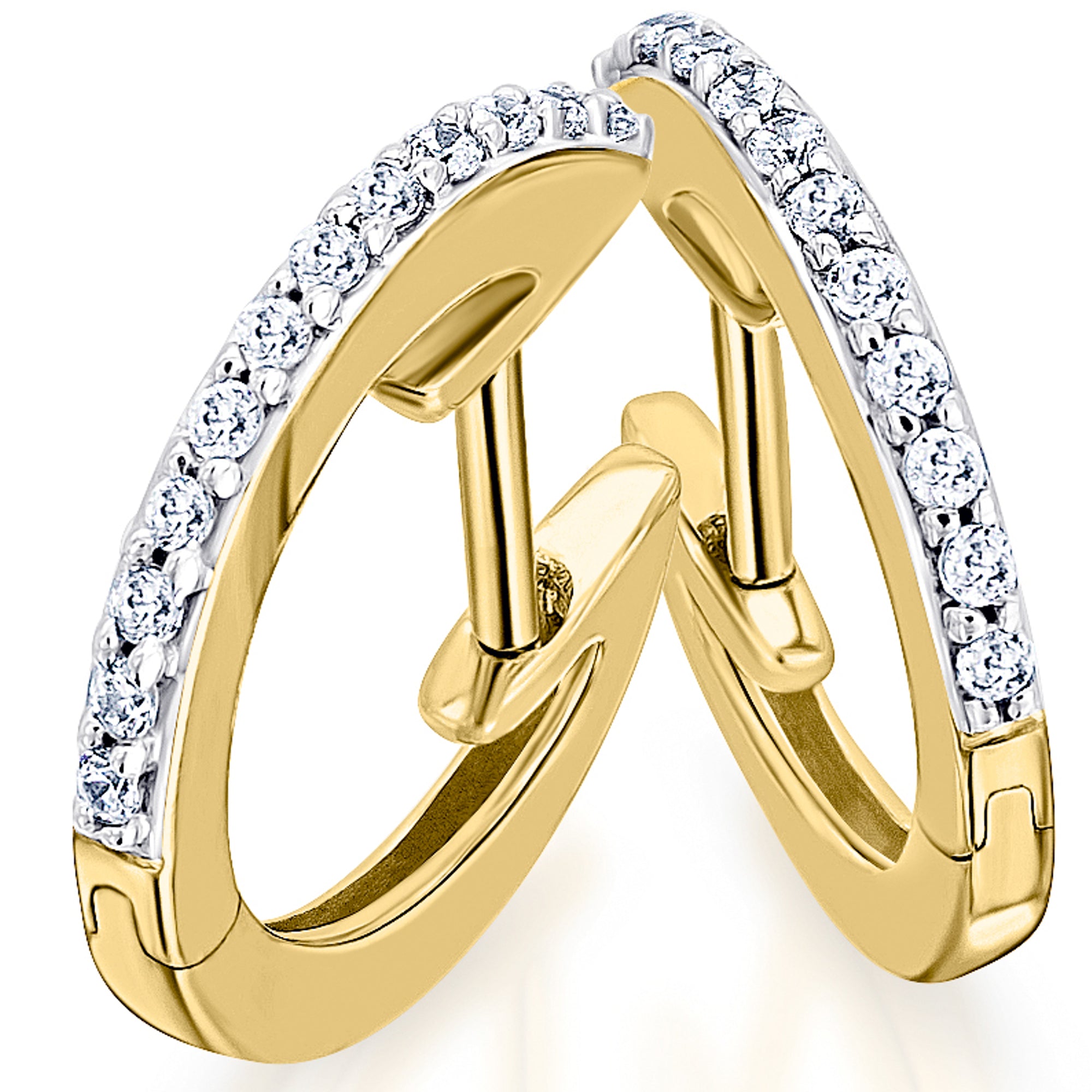 0,15 ct Diamant Brillant Ohrringe Creolen aus 585er Gelbgold von ONE ELEMENT – Bild 1