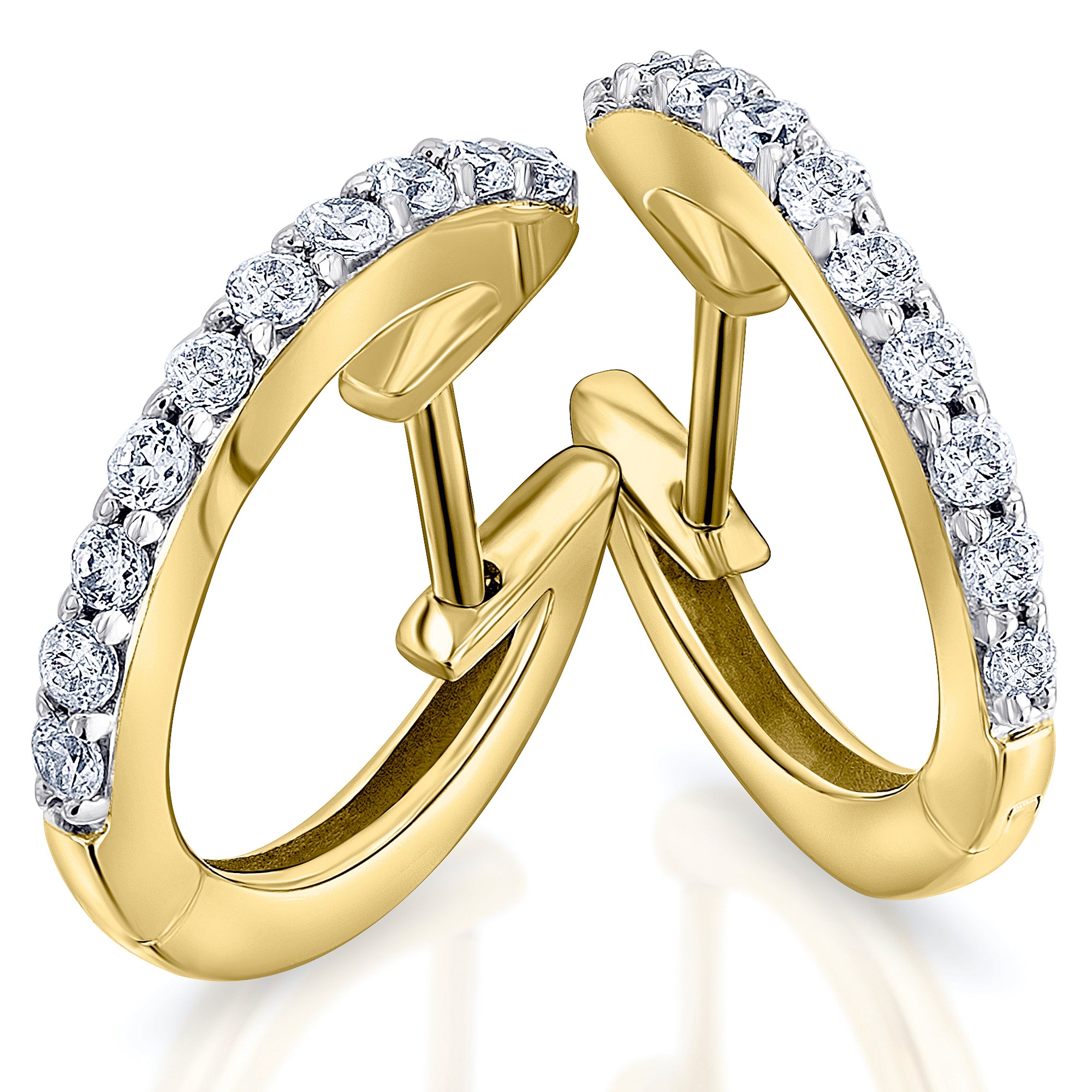 0,30 ct Diamant Brillant Ohrringe Creolen aus 585er Gelbgold von ONE ELEMENT – Bild 1
