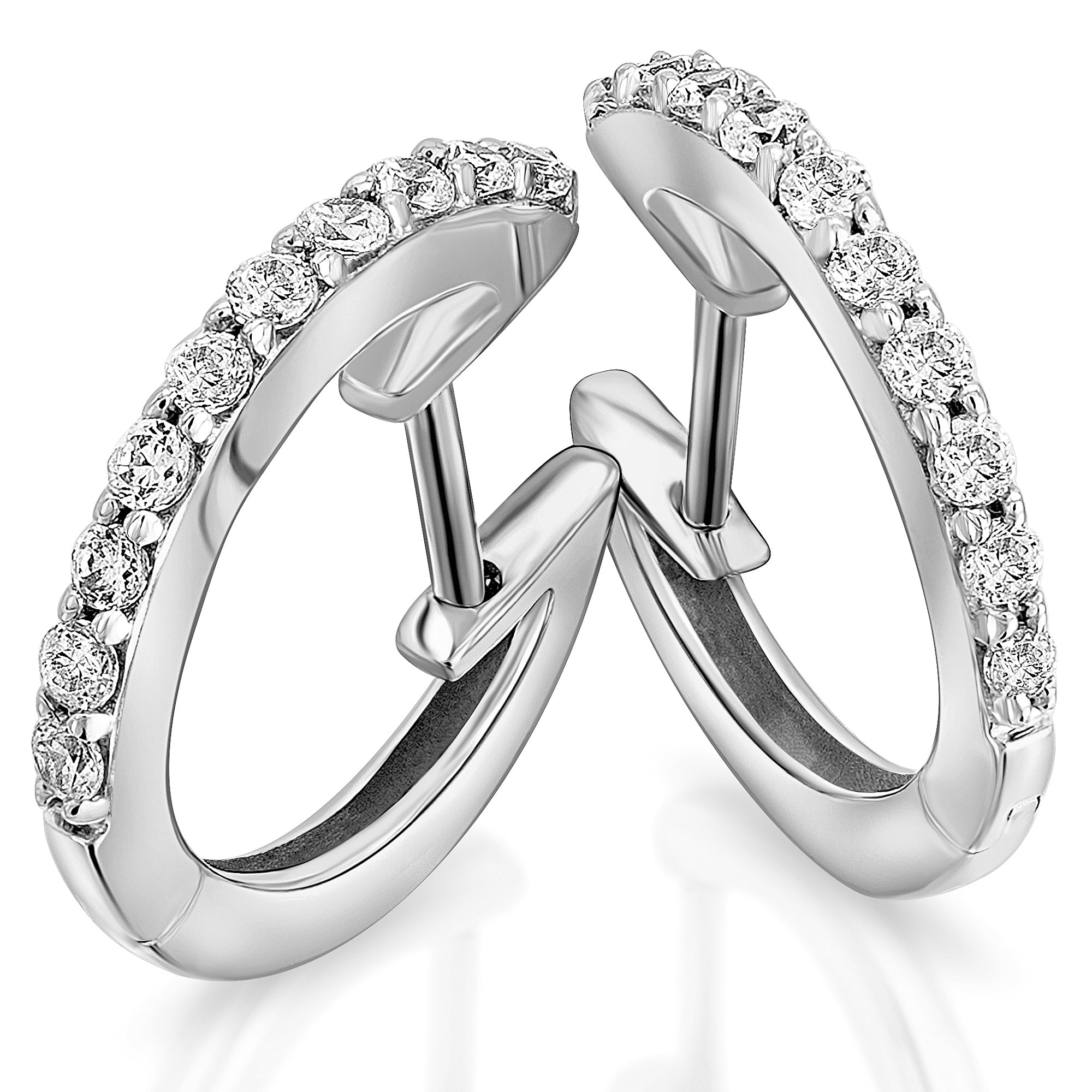 0,30 ct Diamant Brillant Ohrringe Creolen aus 585er Weißgold von ONE ELEMENT – Bild 1