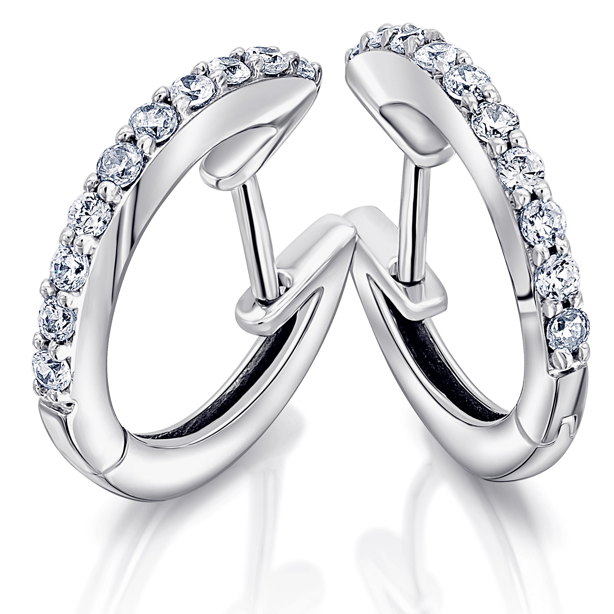 0,40 ct Diamant Brillant Ohrringe Creolen aus 585er Weißgold von ONE ELEMENT – Bild 1