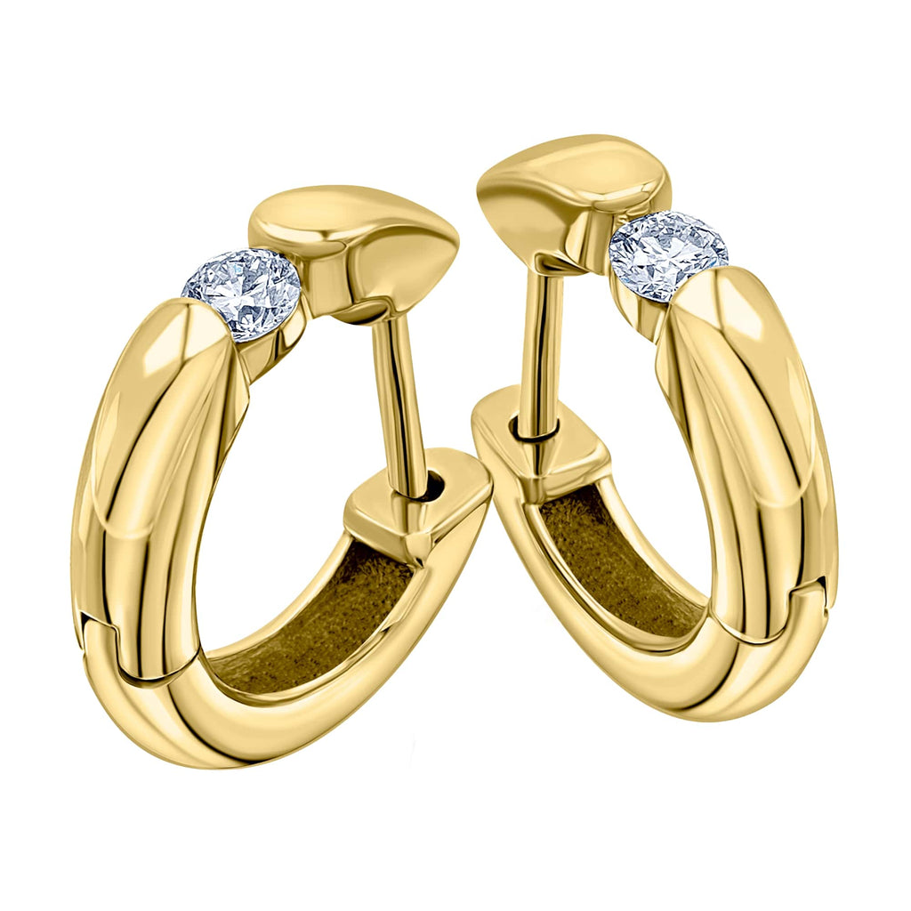 0,10 ct Diamant Brillant Ohrringe Creolen aus 585er Gelbgold von ONE ELEMENT – Bild 1