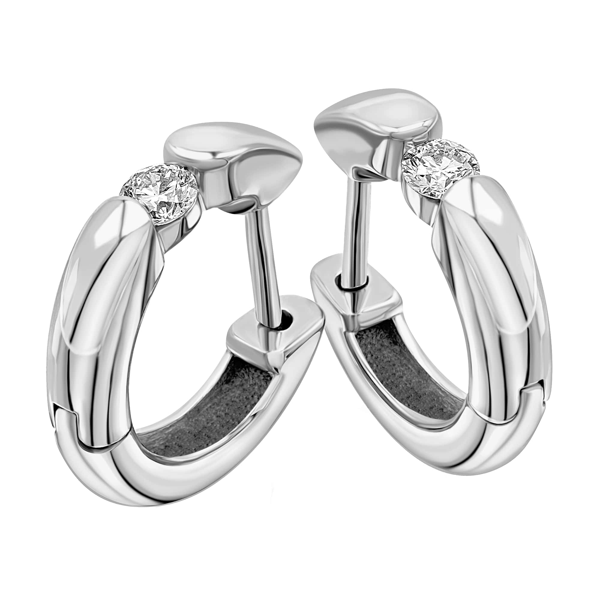 0,10 ct Diamant Brillant Ohrringe Creolen aus 585er Weißgold von ONE ELEMENT – Bild 1