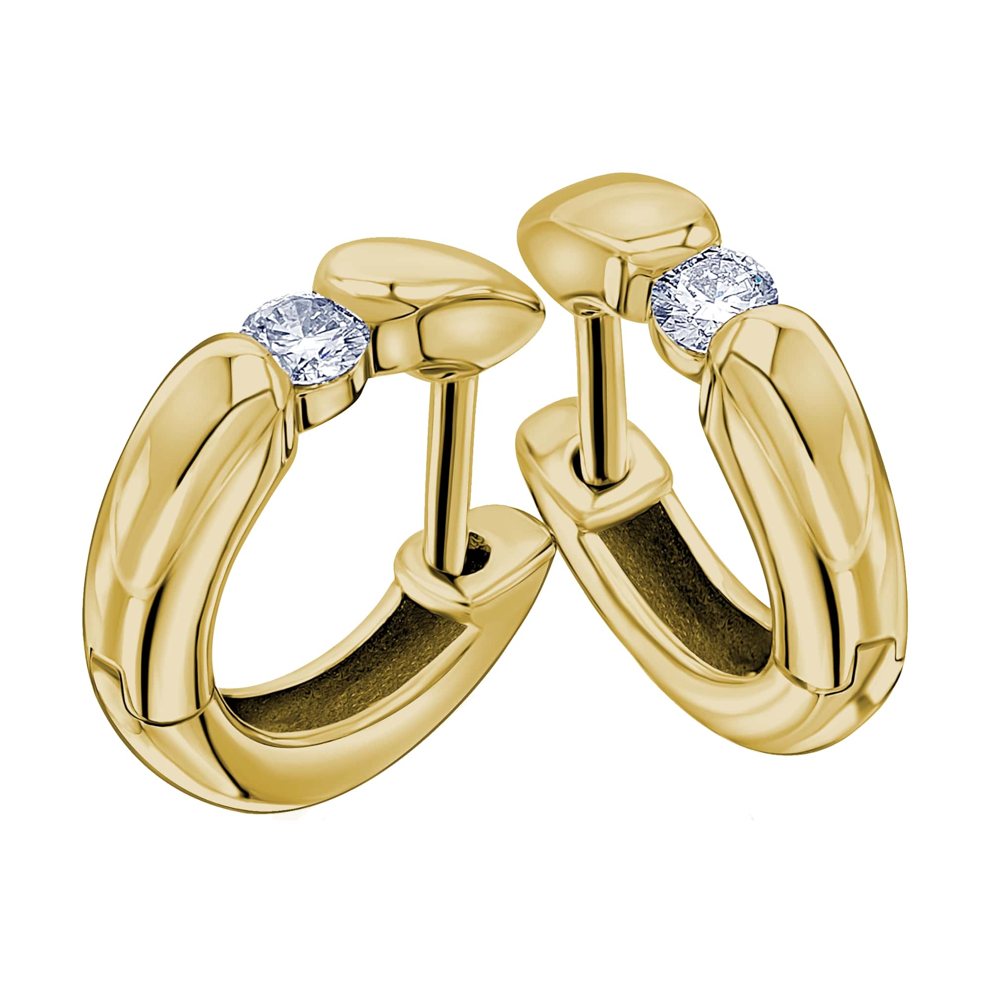 0,15 ct Diamant Brillant Ohrringe Creolen aus 585er Gelbgold von ONE ELEMENT – Bild 1