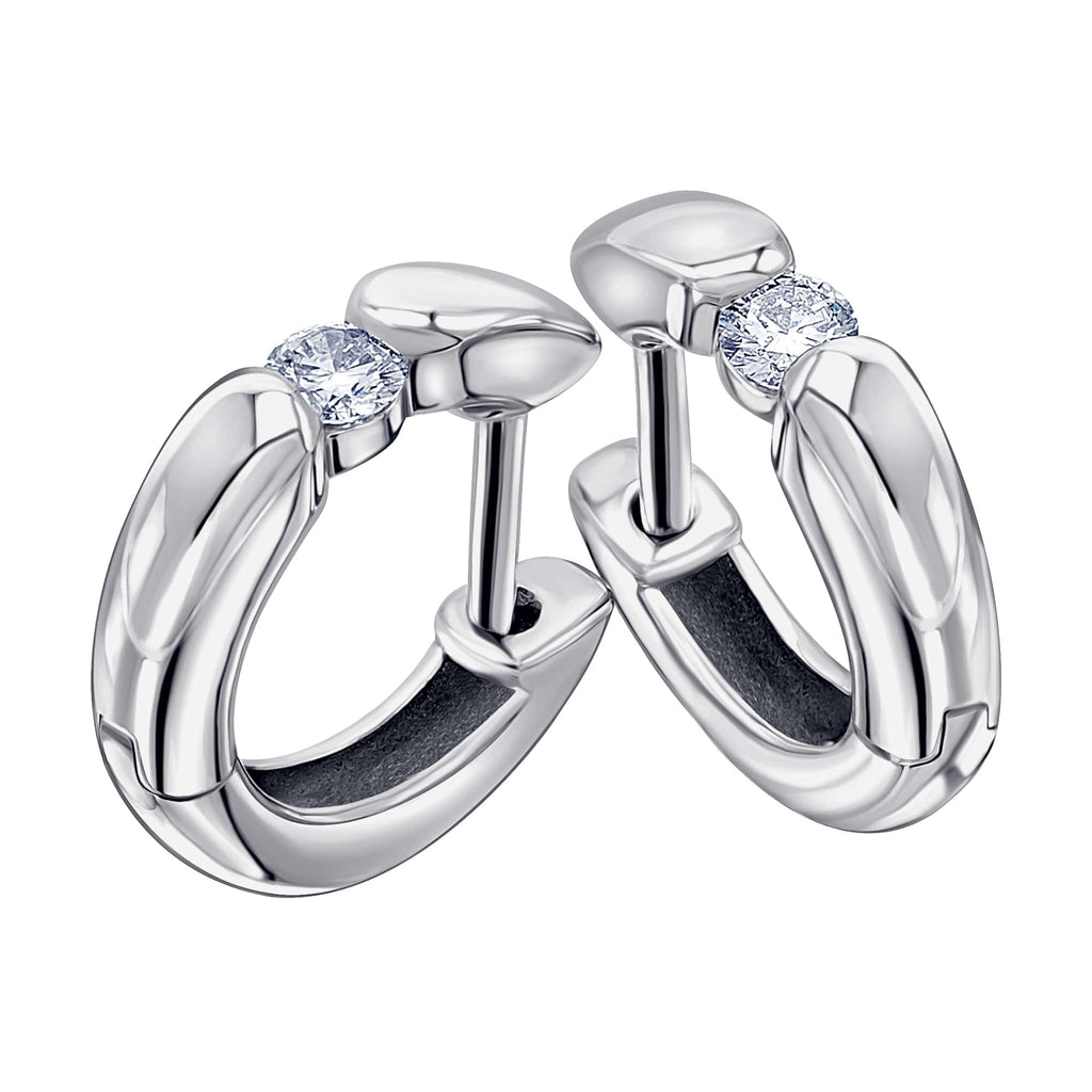 0,15 ct Diamant Brillant Ohrringe Creolen aus 585er Weißgold von ONE ELEMENT – Bild 1