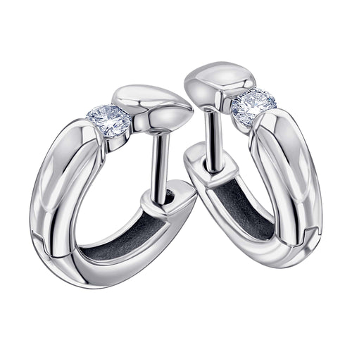 0,15 ct Diamant Brillant Ohrringe Creolen aus 585er Weißgold von ONE ELEMENT – Bild 1