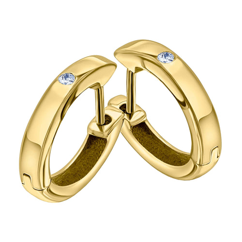 0,02 ct Diamant Brillant Ohrringe Creolen aus 585er Gelbgold von ONE ELEMENT – Bild 1