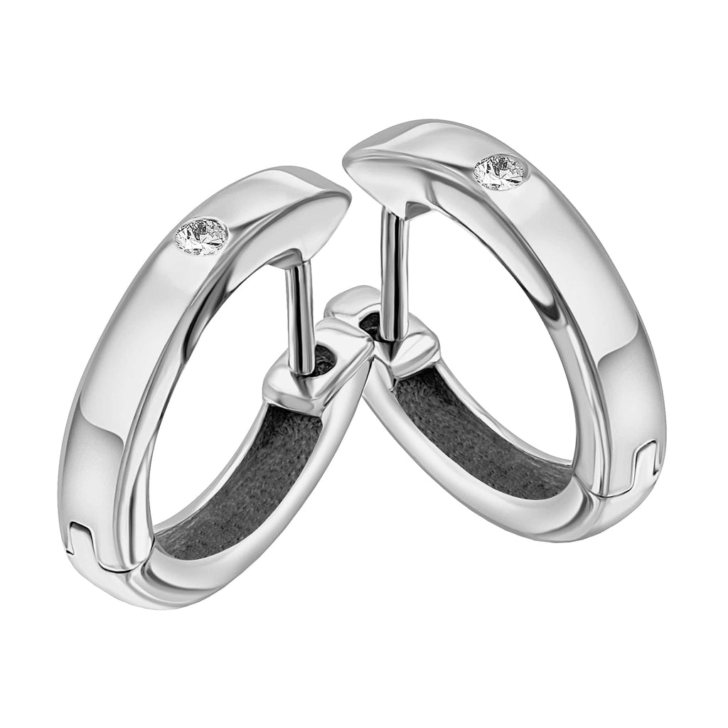 0,02 ct Diamant Brillant Ohrringe Creolen aus 585er Weißgold von ONE ELEMENT – Bild 1