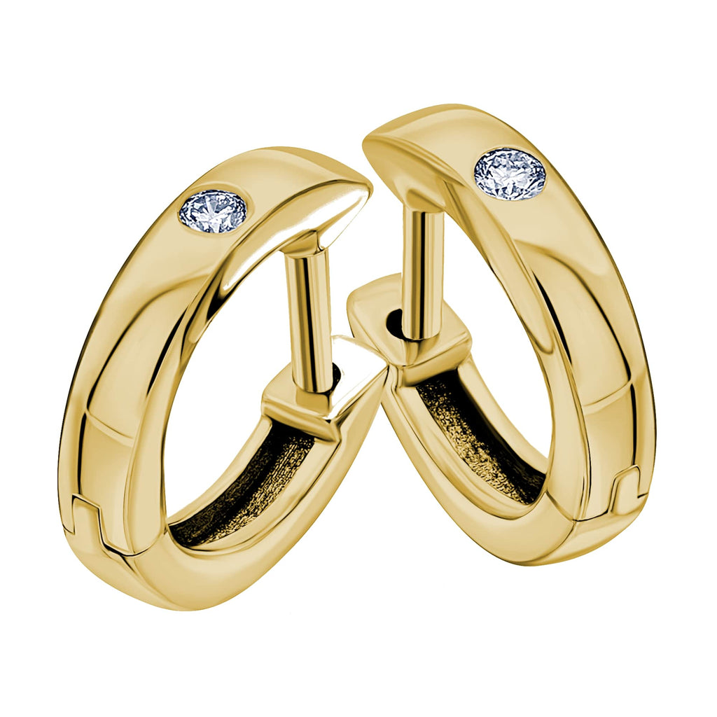 0,05 ct Diamant Brillant Ohrringe Creolen aus 585er Gelbgold von ONE ELEMENT – Bild 1