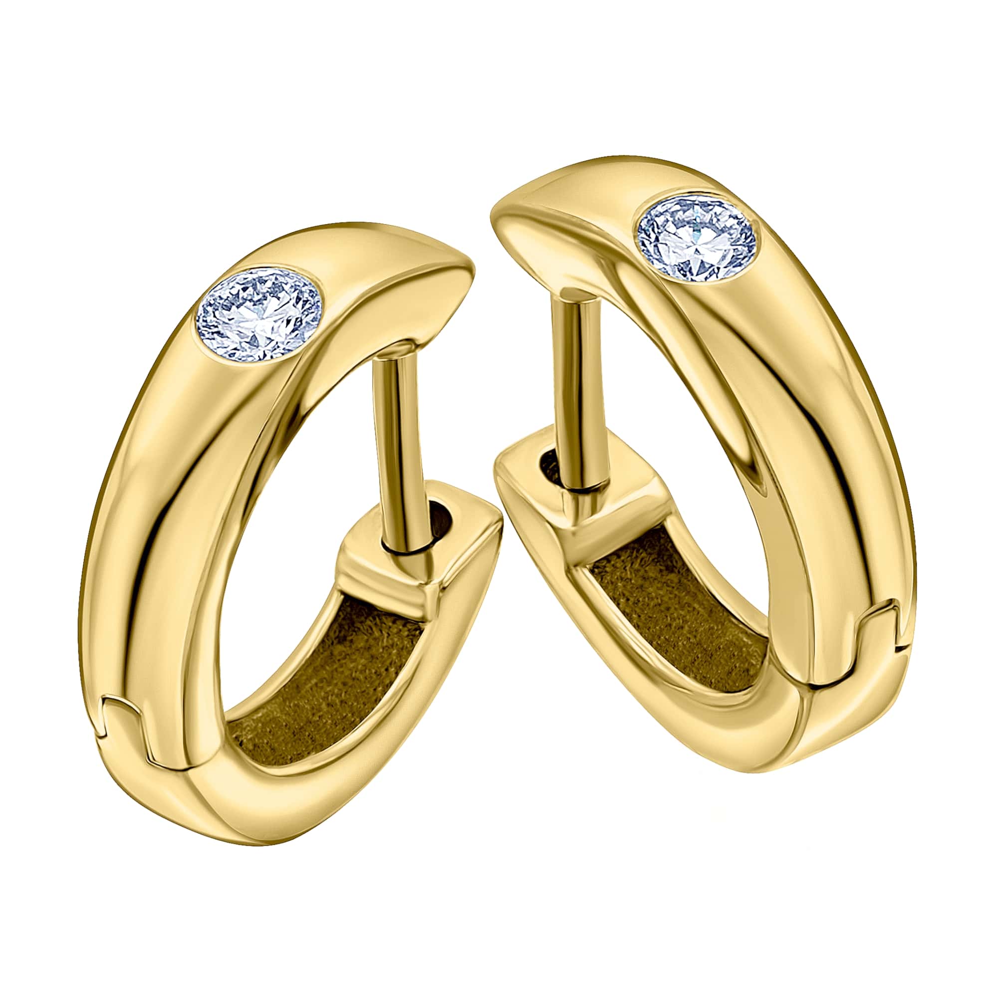 0,10 ct Diamant Brillant Ohrringe Creolen aus 585er Gelbgold von ONE ELEMENT – Bild 1
